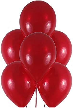 Unique Party 80012 - 12" Latex Scarlet Red Balloons, Pack of 10