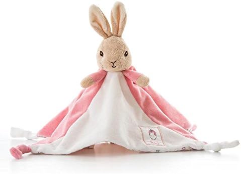 Beatrix Potter Flopsy Bunny Comfort Blanket - Plush Teddy & Soft Pink Baby Comforter