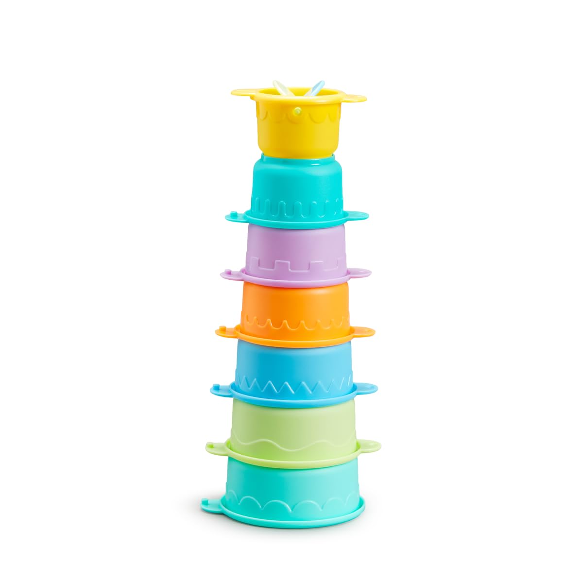 Munchkin Connect-A-Cup Badespielzeug – 3-in-1 Stapeln, Verbinden und Wasserspiel für Babys und Kleinkinder