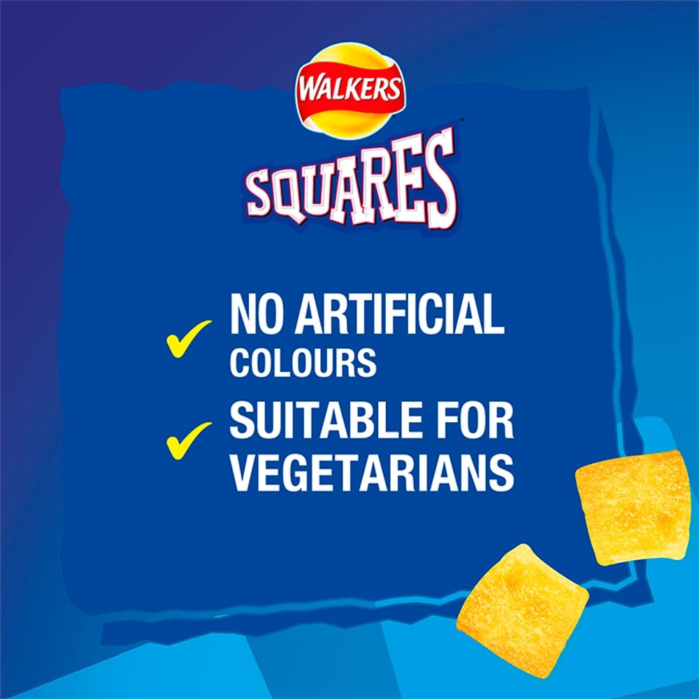 Walkers Squares Variety Multipack Snacks Crisps 6x22g