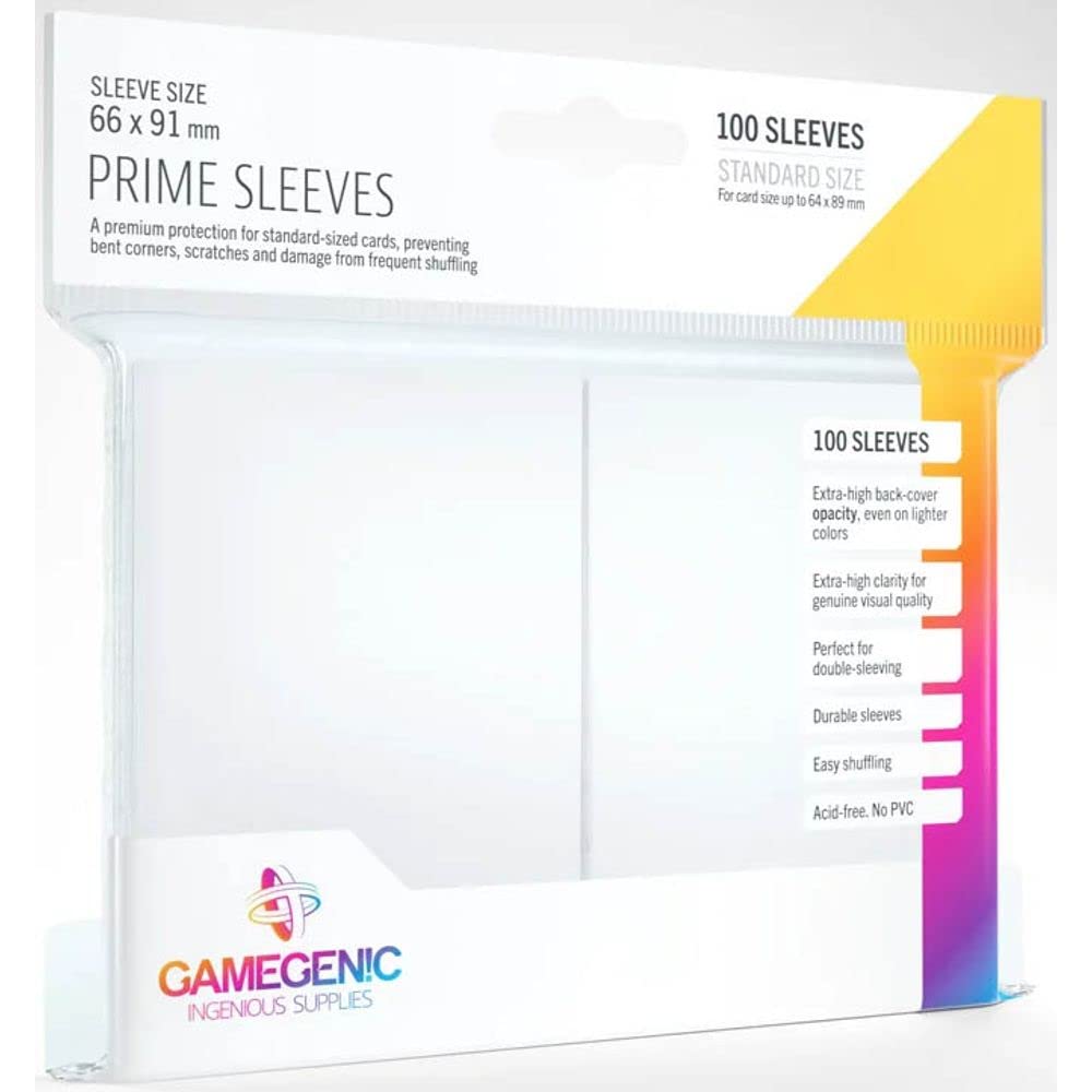 Gamegenic Prime Sleeves (100er-Pack) – Weißer Kartenschutz für TCGs