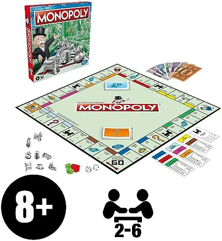 Monopoly Klassisches Brettspiel für 2–6 Spieler
