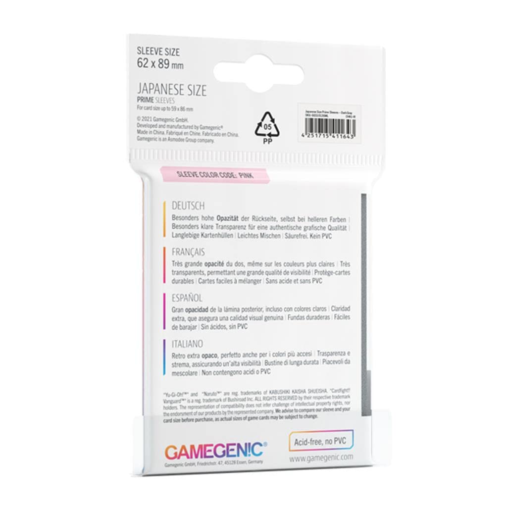 Gamegenic Prime Hüllen in japanischer Größe, Dunkelgrau – 60 Stück (mehrsprachig)