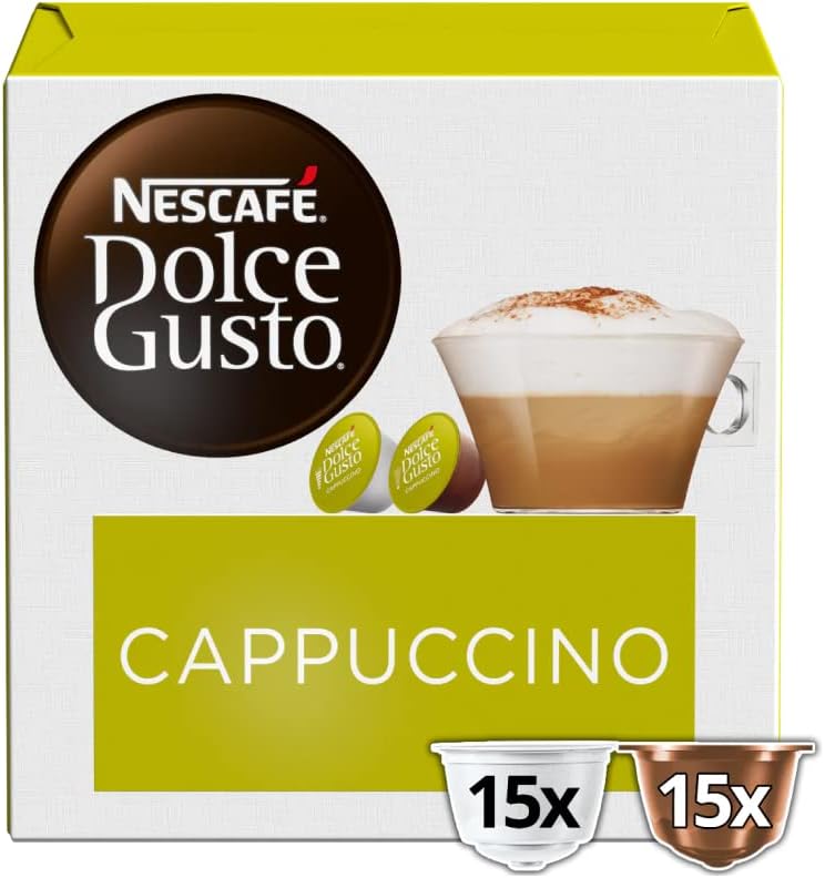 NESCAFÉ Dolce Gusto Cappuccino Coffee Pods - 45 Capsules (3 Boxes of 30 Pods, Makes 45 Cappuccinos)