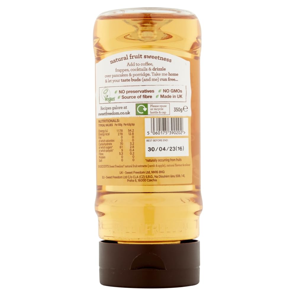 Sweet Freedom Gingerbread Syrup - 350g | Natural Fruit-Sweetened Vegan Syrup for Coffee, Baking & Desserts