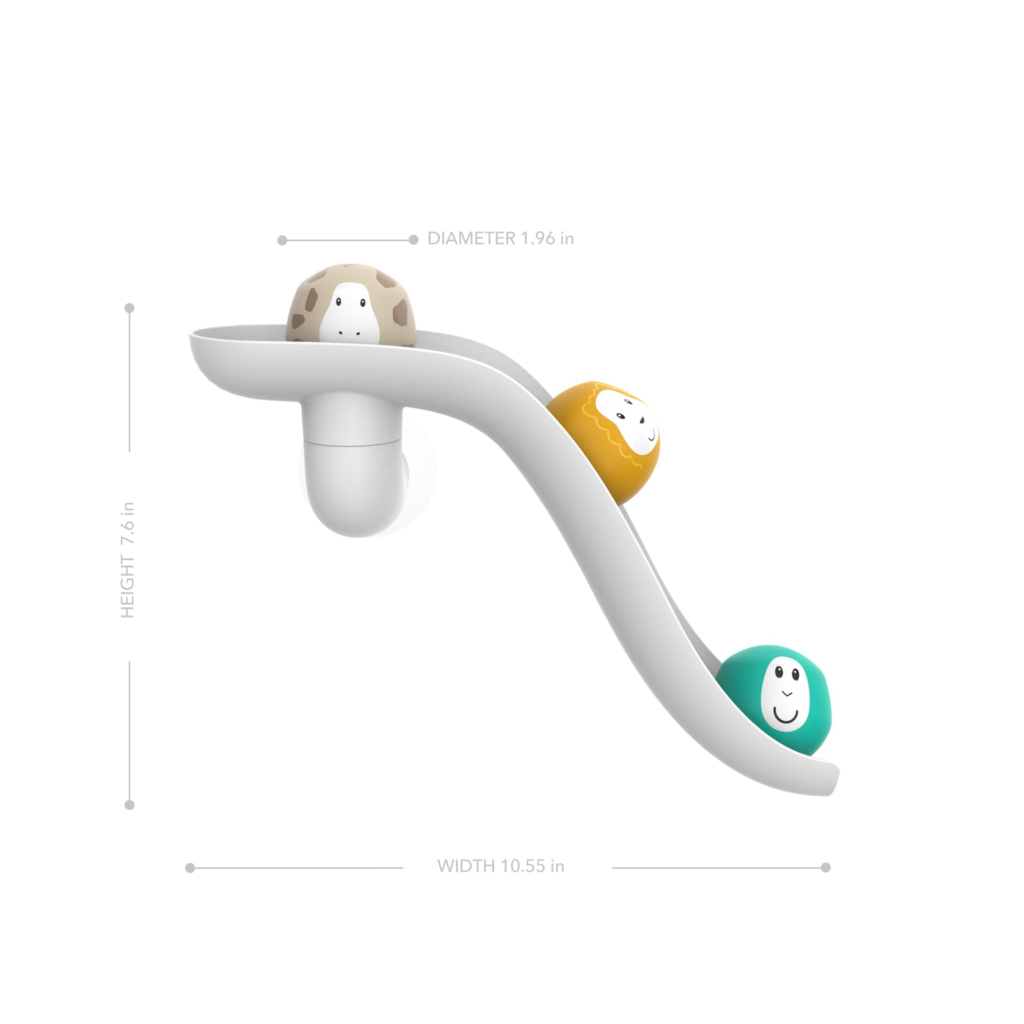 Matchstick Monkey Bathtime Slide Set - Antimicrobial Baby Bath Toy with 3 Animal Rocks, 12 Months+