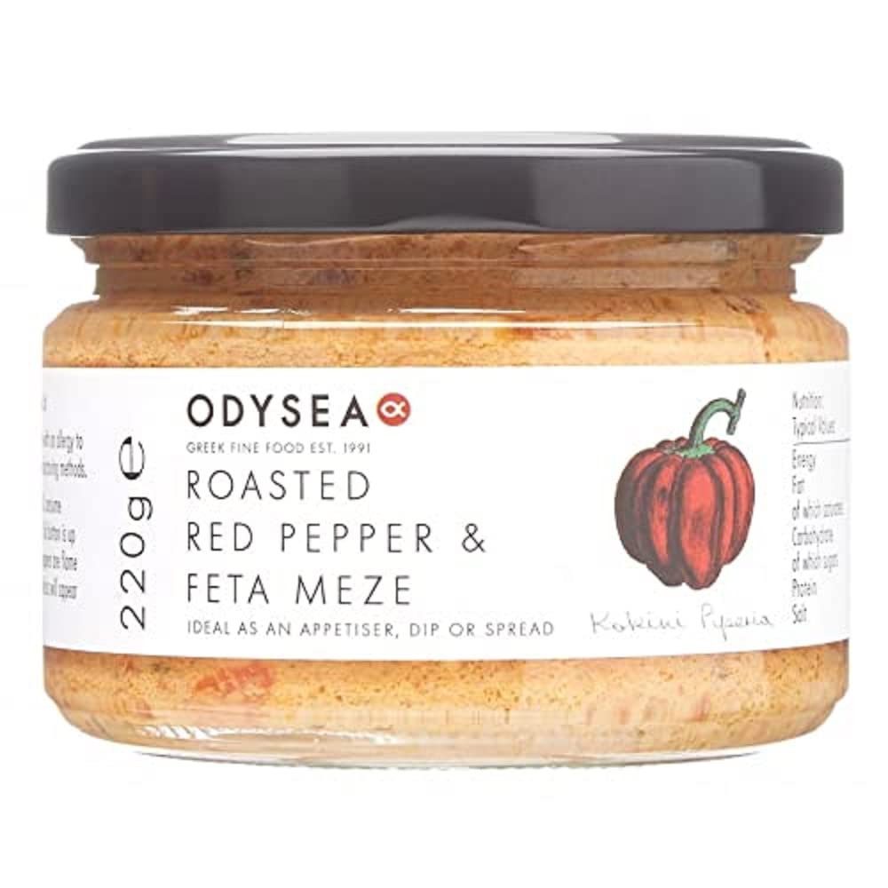 Odysea Red Pepper and Feta Meze, Glass Jar, 220 g