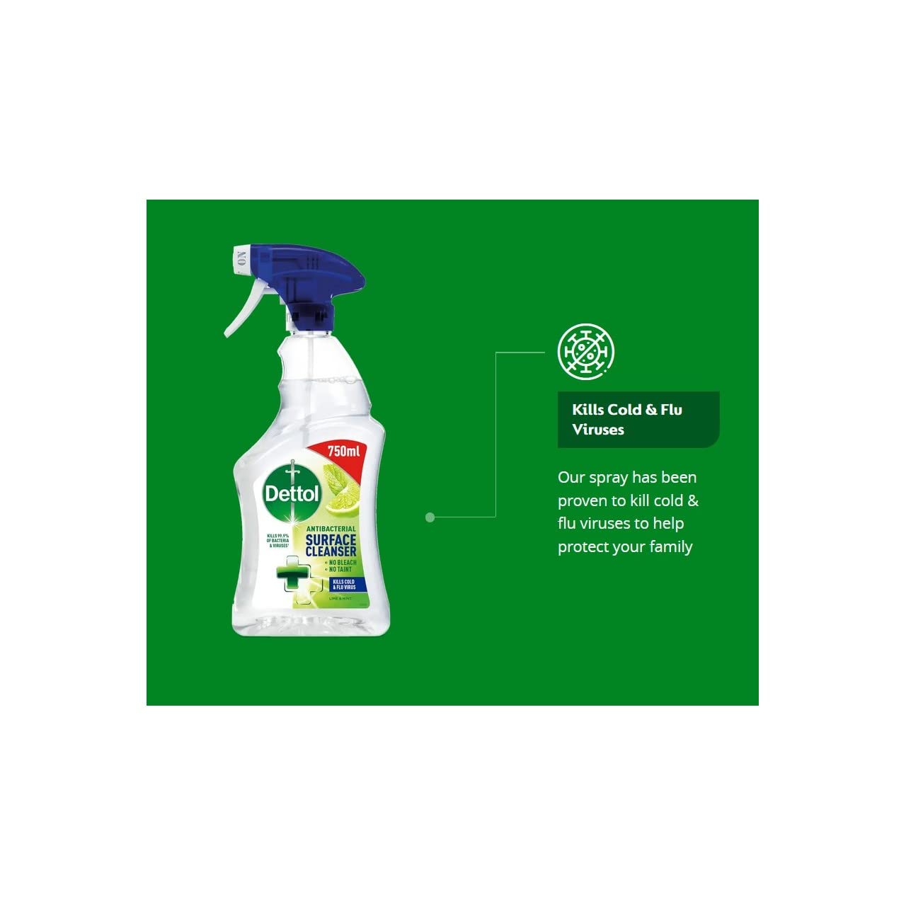 Dettol Antibacterial Surface Cleaning Spray - Lime and Mint, 750 ml