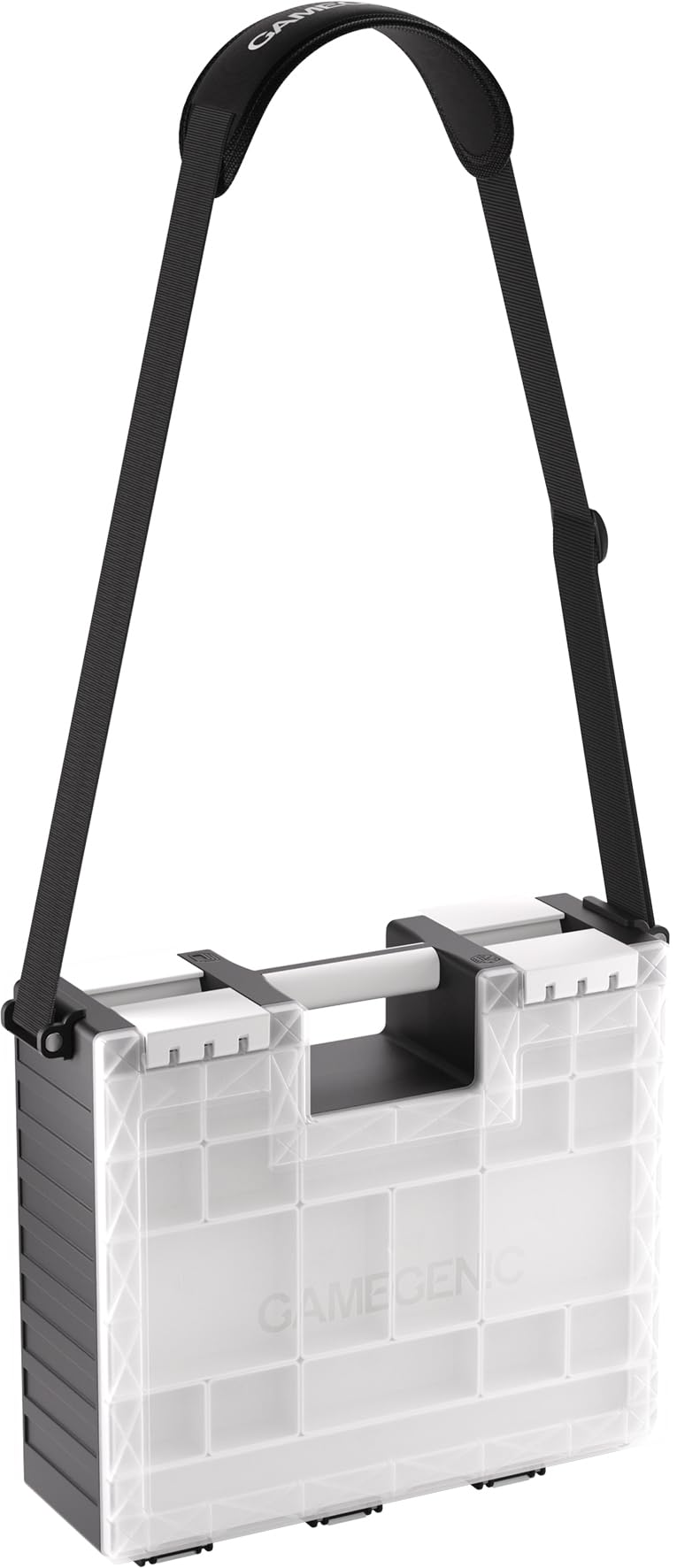 Gamegenic Game Castle Black/White/Clear - Double-Sided Card and Token Storage Case