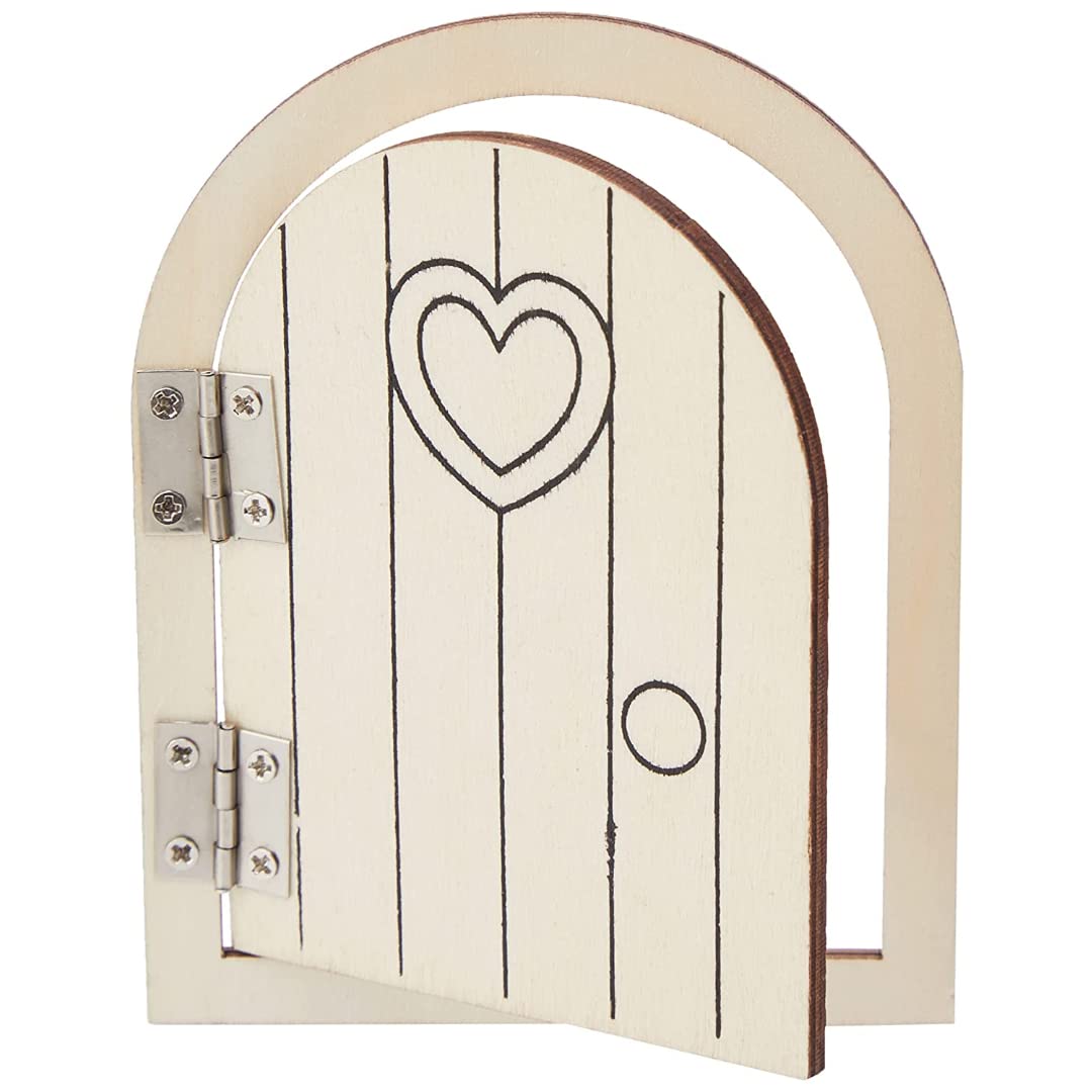 Baker Ross Wooden Fairy Doors Craft Kit - Pack of 4 for Kids to Decorate