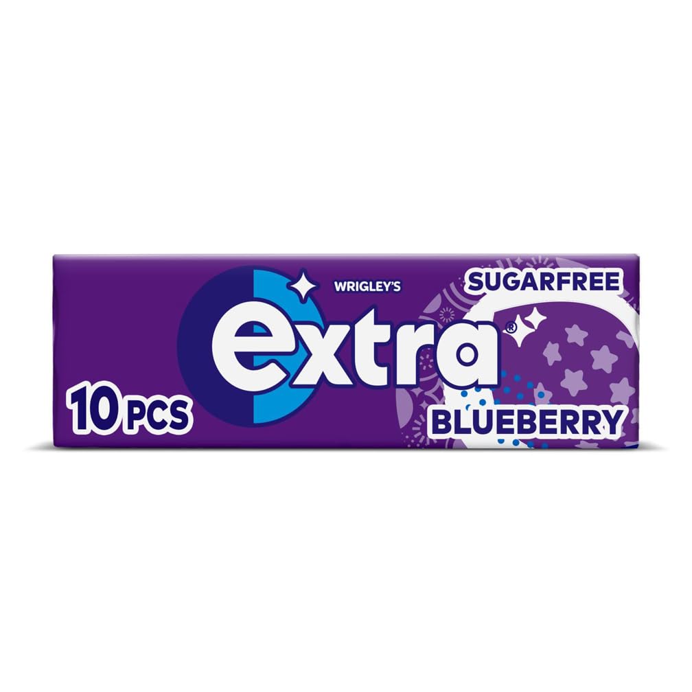Extra Blueberry Flavour Sugar Free Chewing Gum - 30 Packs (10 Pieces Each)