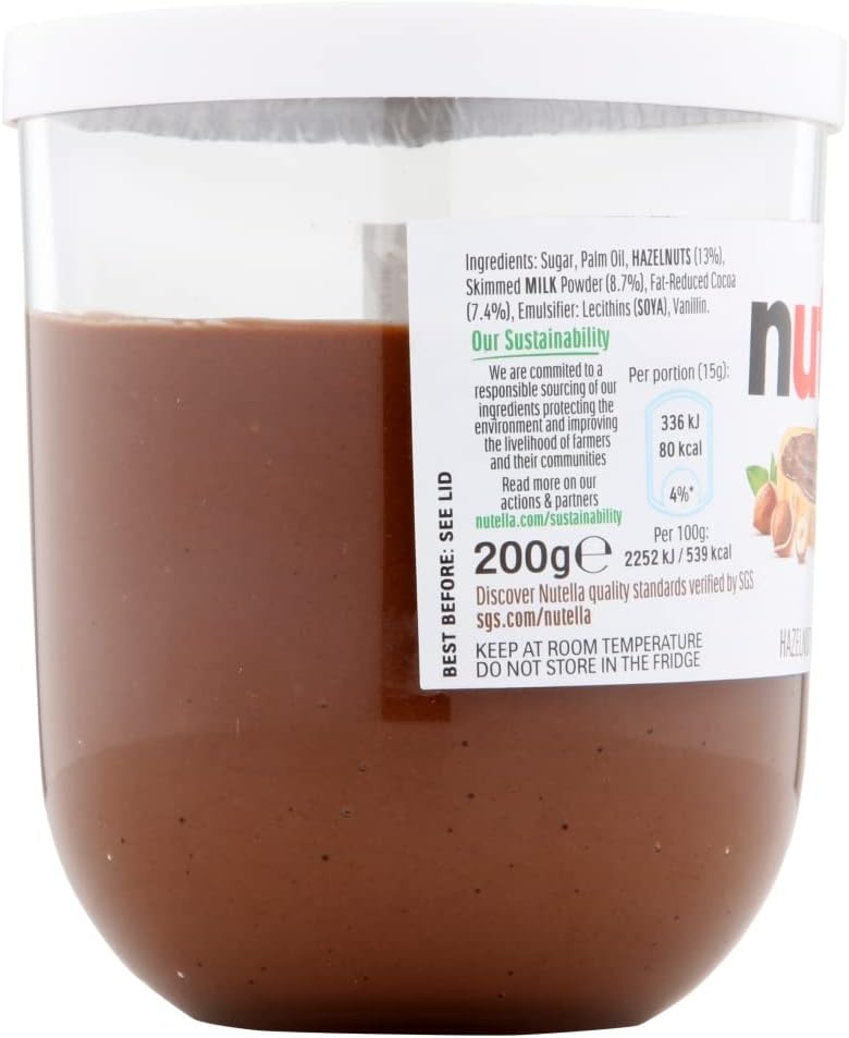 Nutella Haselnuss-Schokoladenaufstrich 200 g - Frühstücks- und Snack-Topping