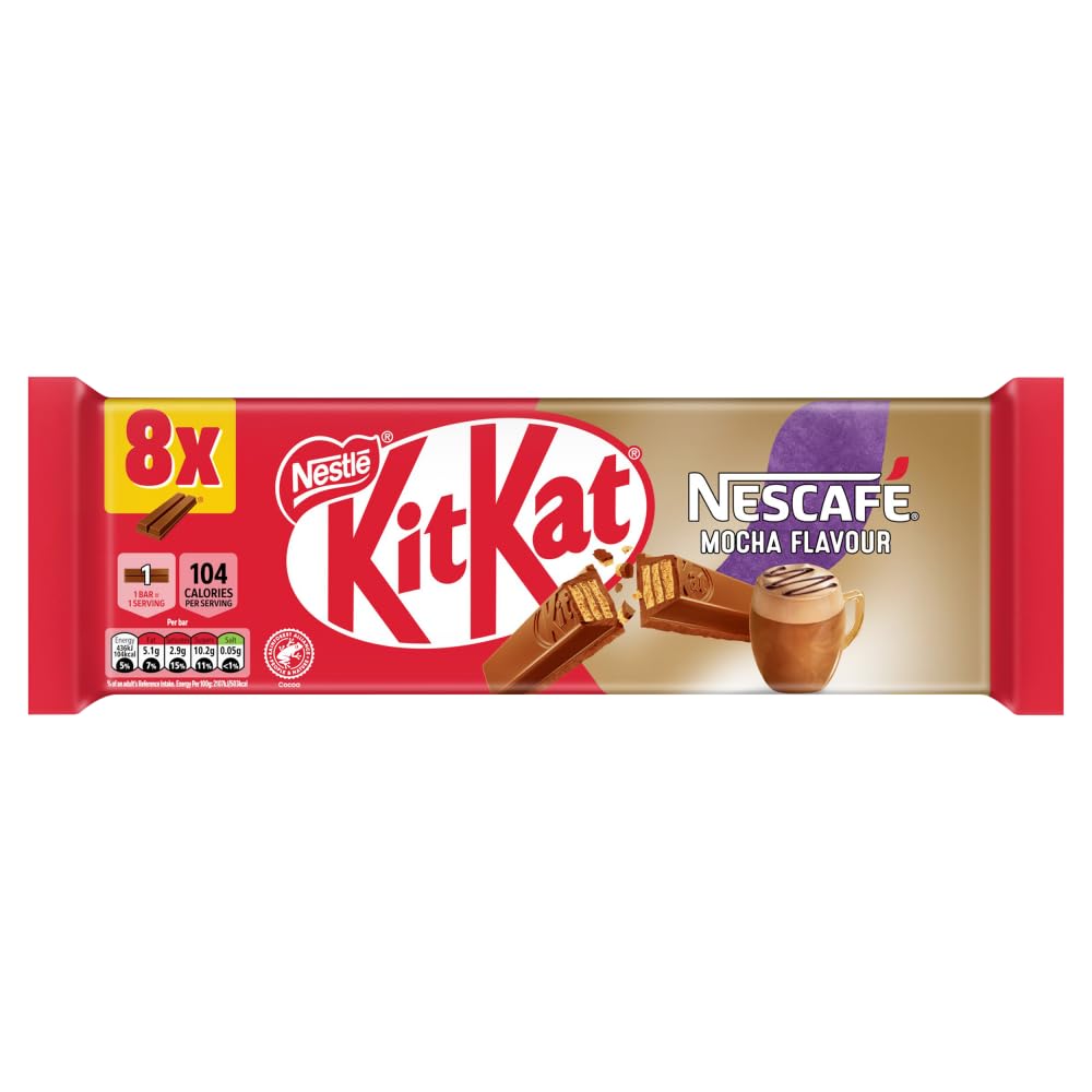 KitKat 2 Finger Nescafé Mokka Schokoladenkeksriegel – 8er-Pack (8 x 20,7 g)