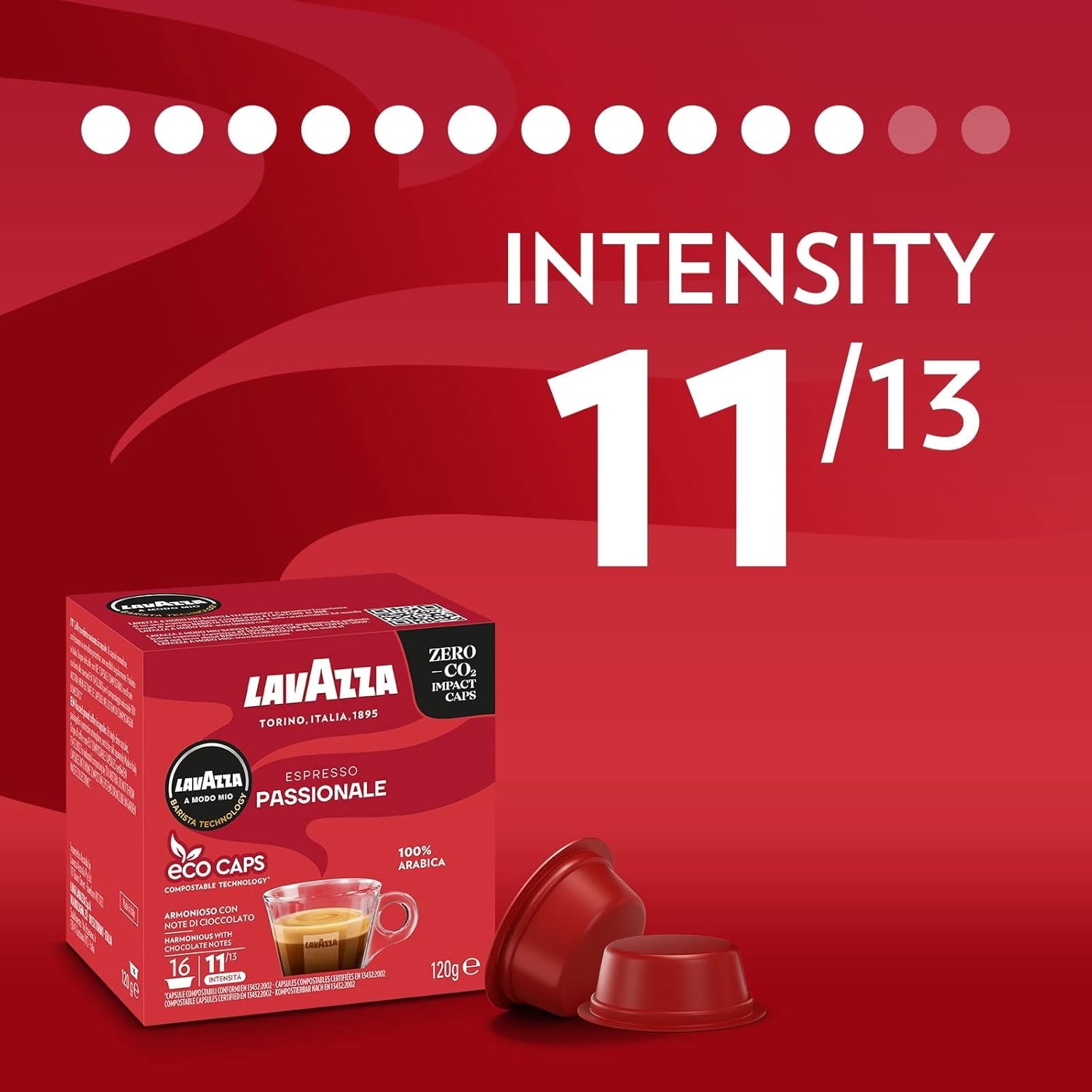 Lavazza A Modo Mio Espresso Passionale – 100 % Arabica-Kaffeekapseln für Nespresso-Originalmaschinen