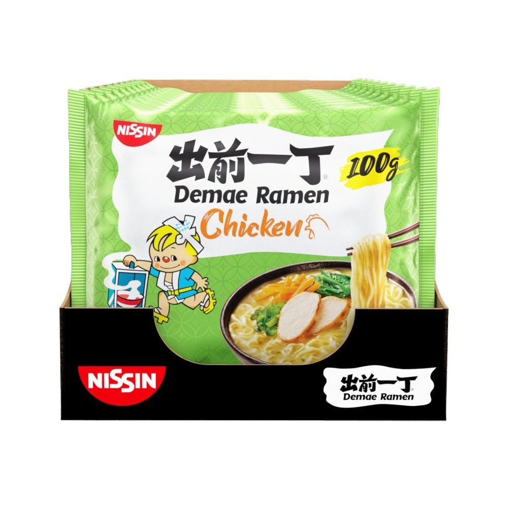 NISSIN Ramen Chicken Flavoured Instant Noodles, 100g (Pack of 10)