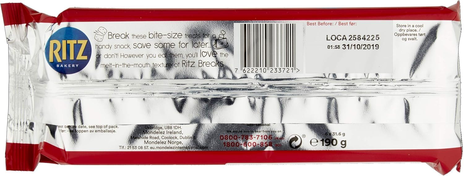 RITZ Breaks Original Crackers, klassische, knusprige, herzhafte Cracker, 176 g