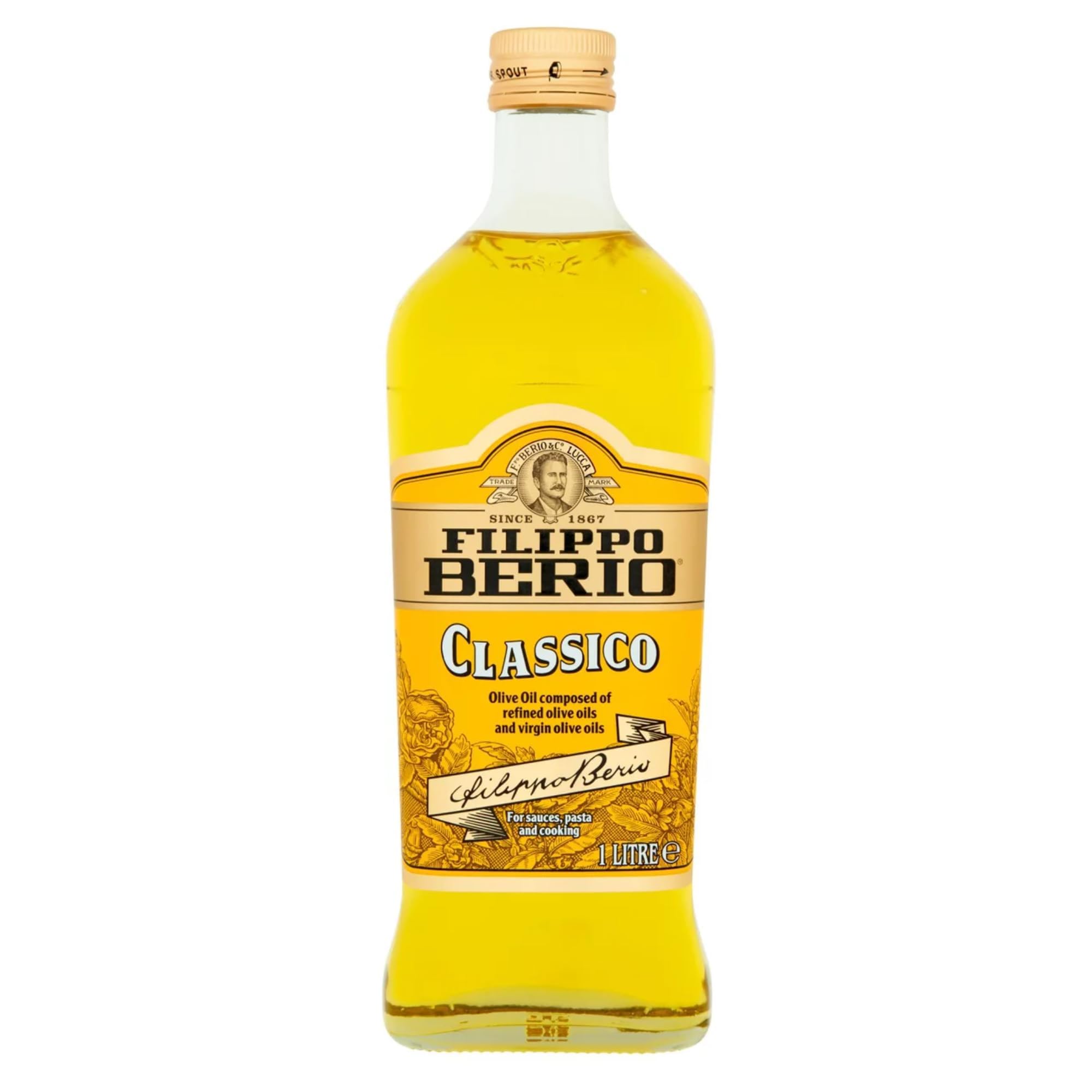 Filippo Berio Classico Olive Oil (1 Litre Glass Bottle)