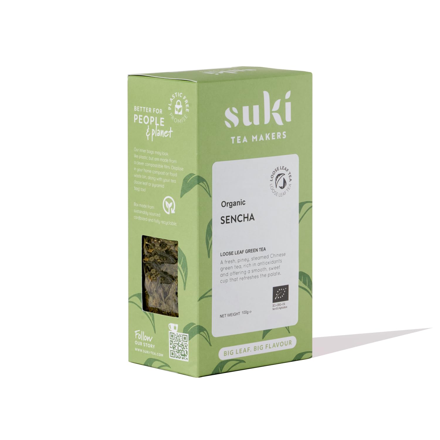 Suki Tea Organic Green Tea Sencha - 100g Loose Leaf Fairtrade Tea