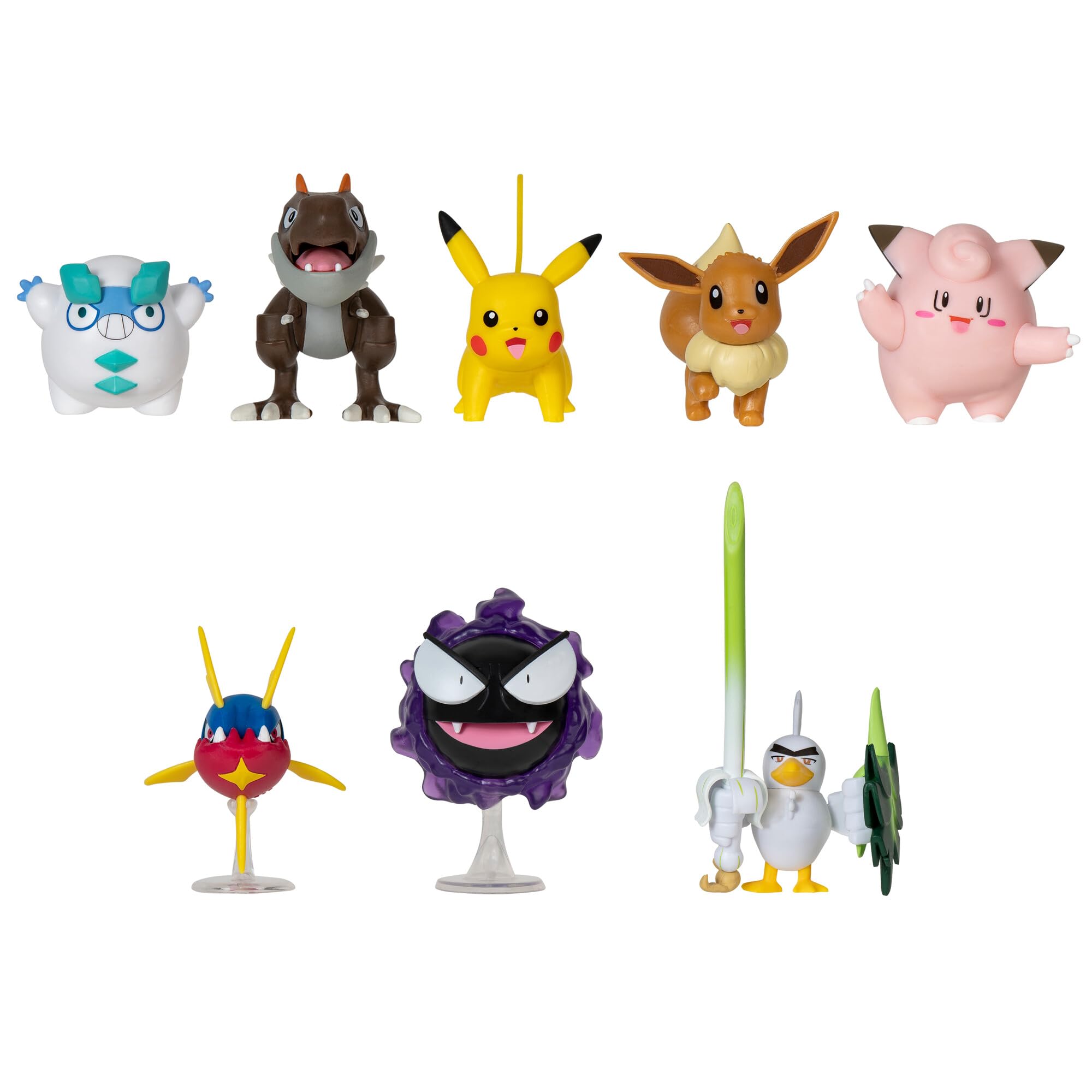 Pokémon Battle Figure 8 Pack - 6x 2-Inch & 2x 3-Inch Figures, Ages 4+