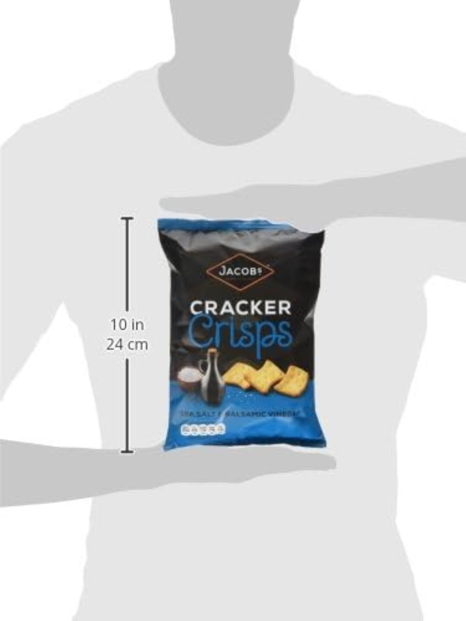 Jacob's Cracker Crisps mit Meersalz- und Balsamico-Essig-Geschmack, 150-g-Beutel zum Teilen