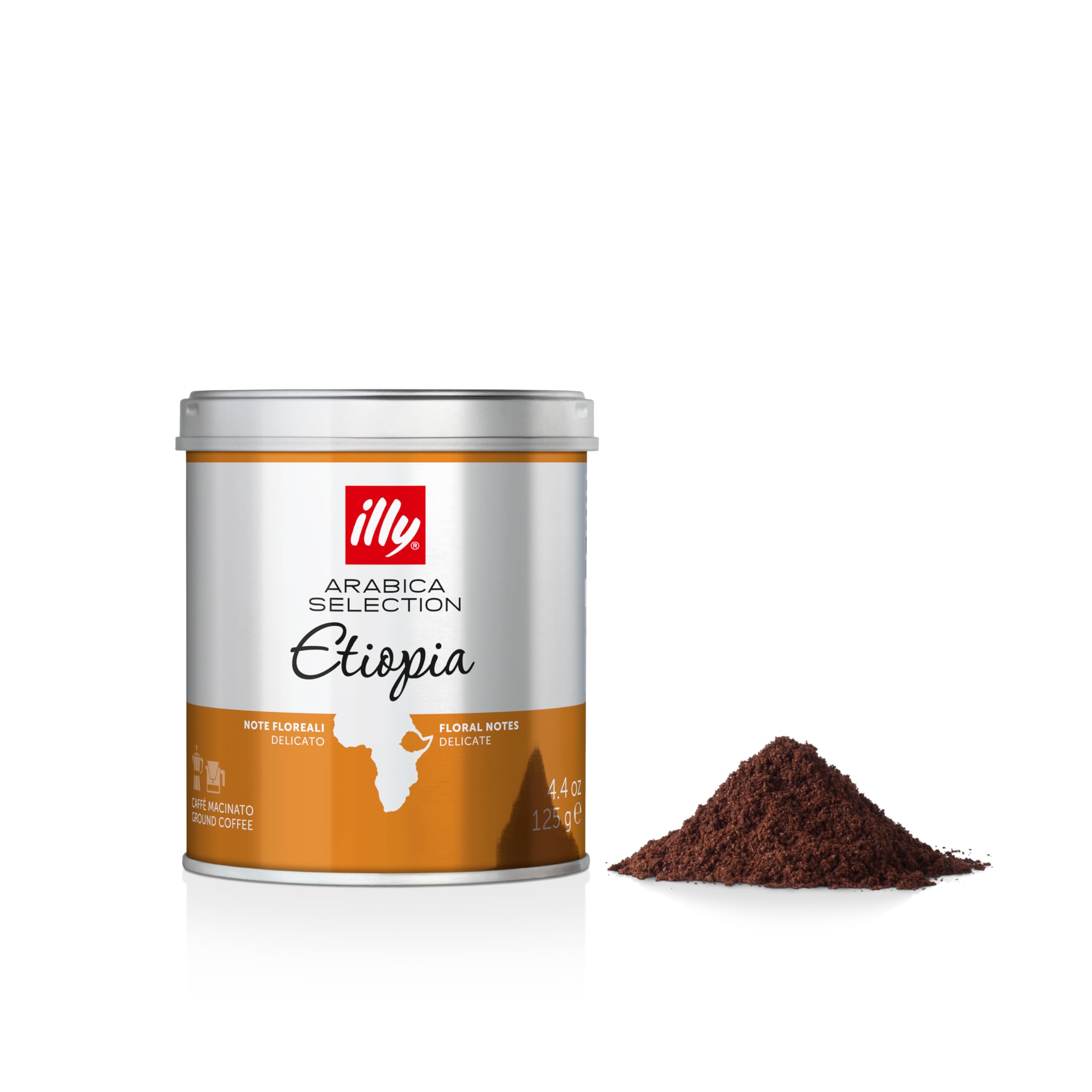 illy – Äthiopischer gemahlener Kaffee – Mittlere Röstung – 100 % Arabica – Single Origin – 125-g-Dose