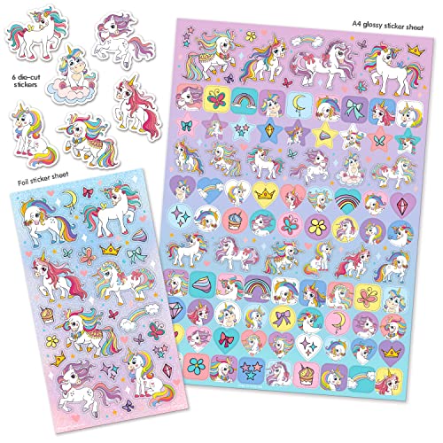 Paper Projects Magical Unicorns Mega Sticker Pack - 150-Piece Set with Glossy, Foiled & Die-Cut Stickers