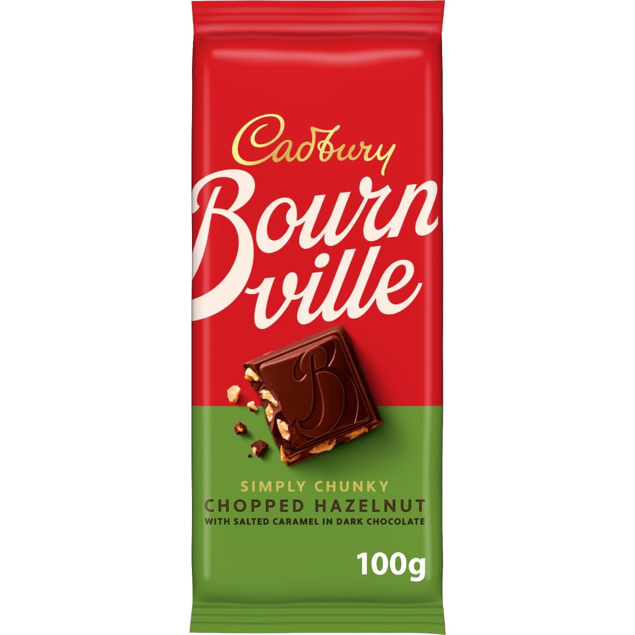 Cadbury Bournville Simply Chunky Chopped Haselnuss mit gesalzenem Karamell-Schokoriegel