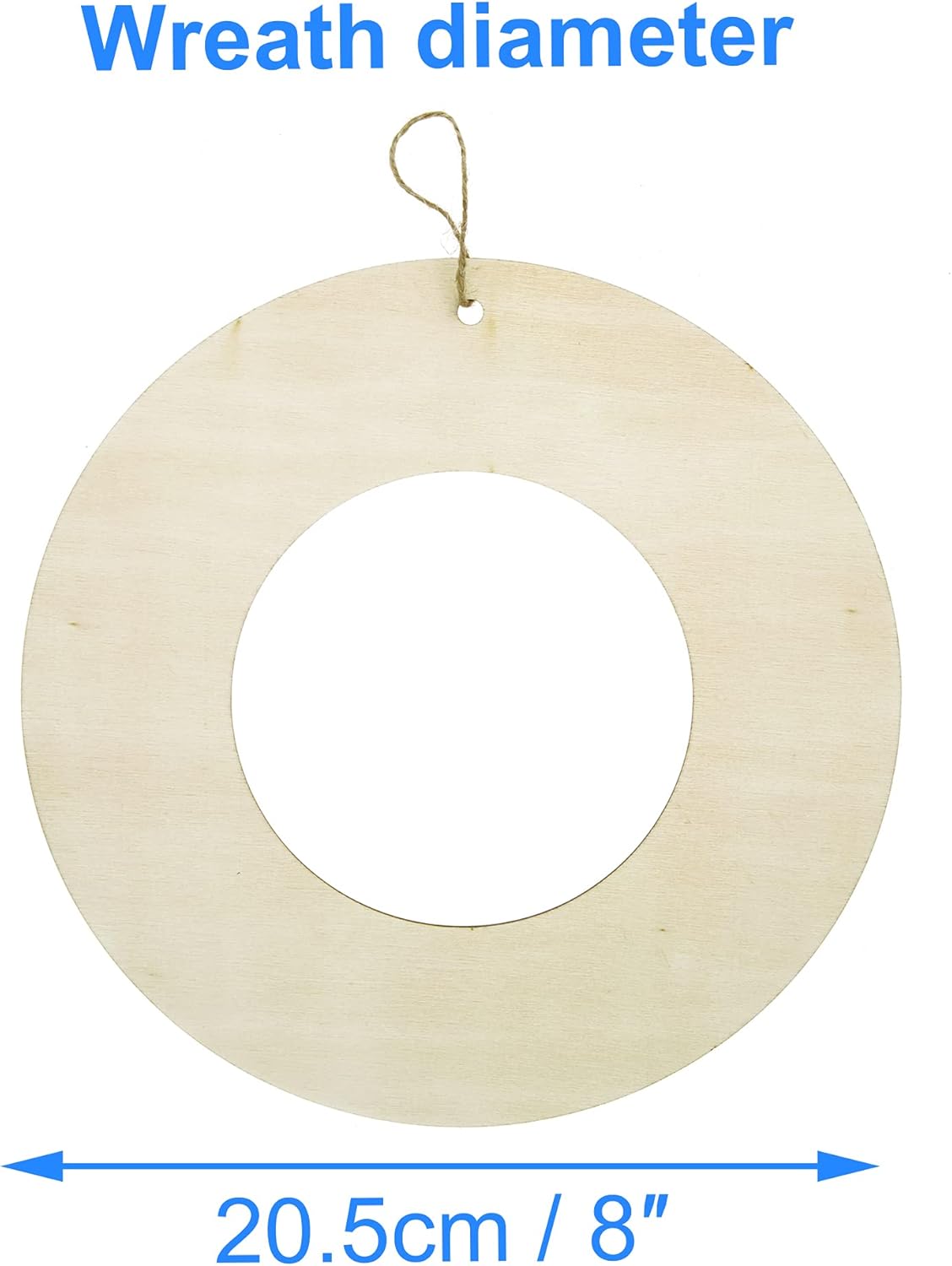 Baker Ross FE907 Large Wooden Wreath Blanks - Pack of 6 Craft Kits for Kids