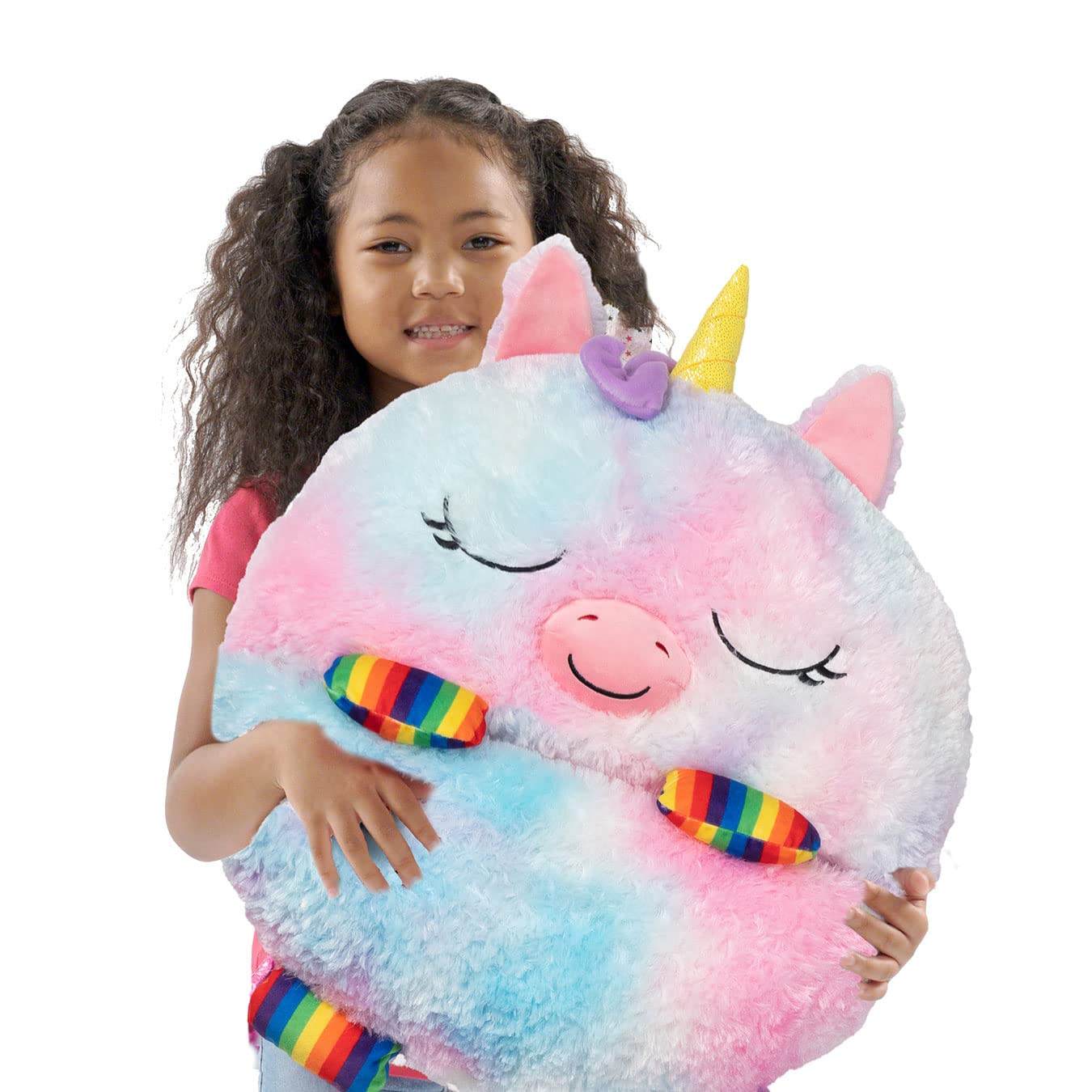 Happy Nappers Kinderschlafsack Regenbogen-Einhorn, mittelgroß, Plüschtier, bequem, S