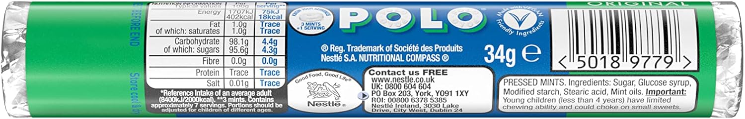 POLO Original Mints Tubes, 32 x 34 g