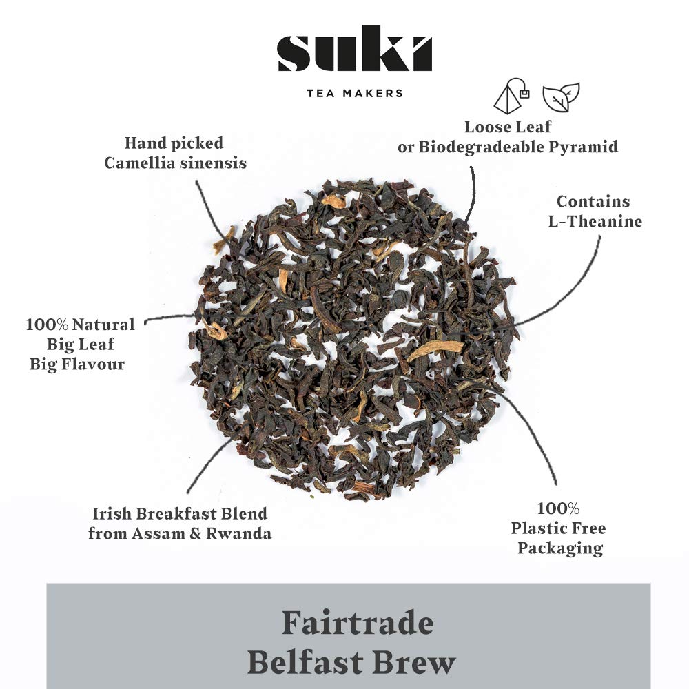 Suki Tea Belfast Brew Schwarzer Tee mit losen Blättern, 500 g – Irische Frühstücksteemischung