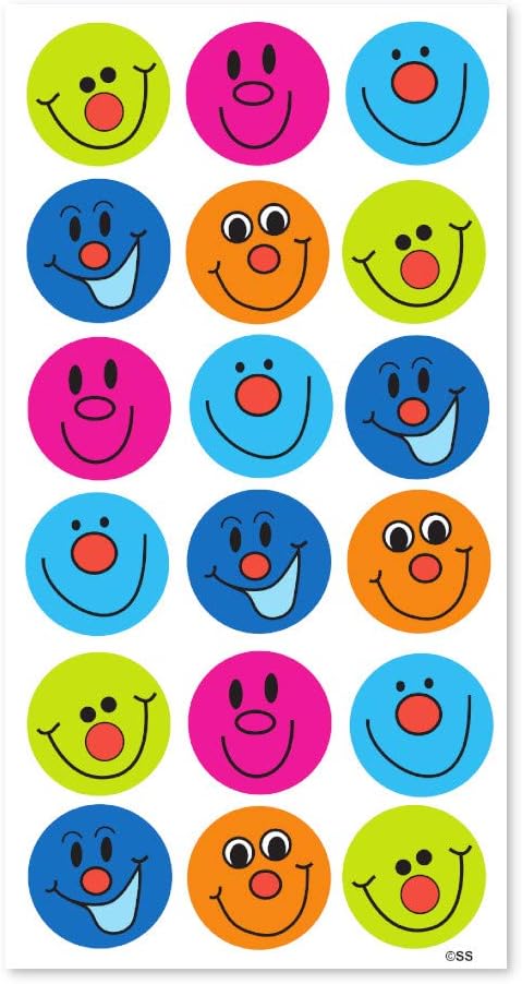 Sticker Solutions Smiley Face Stickers (Pack of 180) - 25mm Reward Stickers for Kids