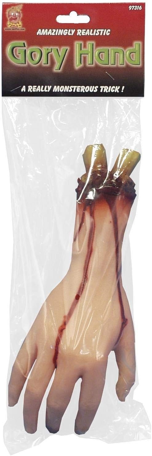 Smiffys Severed Gory Hand Prop - 30cm/12in Rubber Flesh Effect