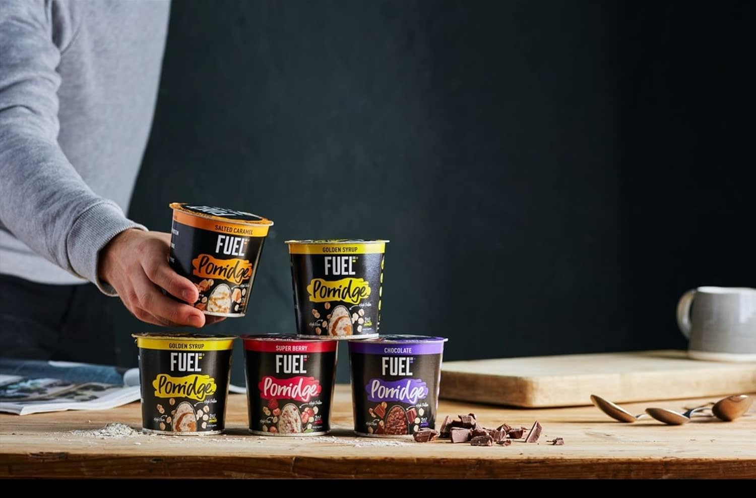 FUEL10K Proteinreicher Haferbrei mit gesalzenem Karamell, 70 g (8er-Packung)