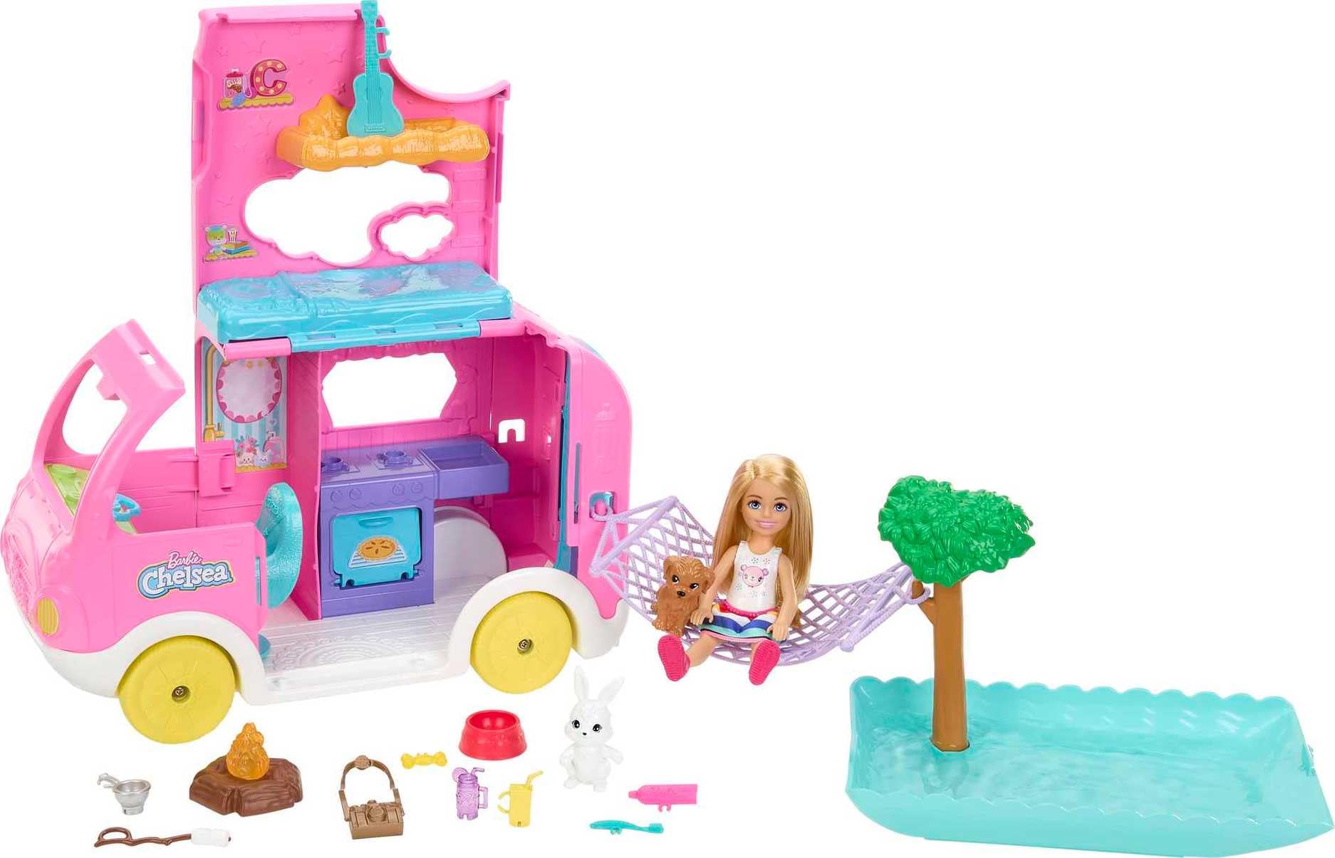 barbie 3 in 1 camper Barbie Chelsea 2-in-1 Camper Playset