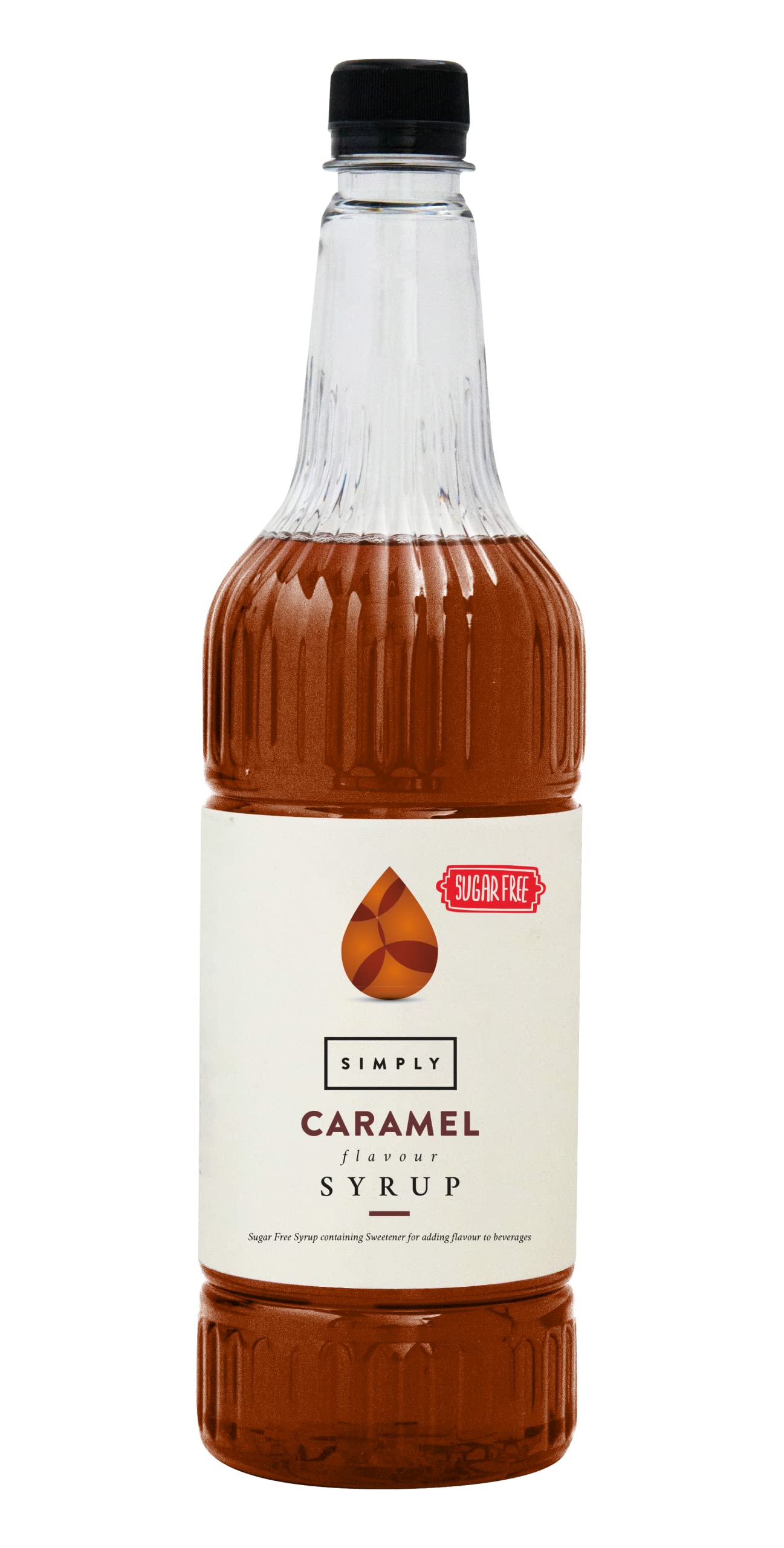 Simply - Sugar Free Caramel Syrup, Low Calorie Vegan & Nut Free Flavoured Syrup for Coffee, Cocktails & Baking (1 Litre)