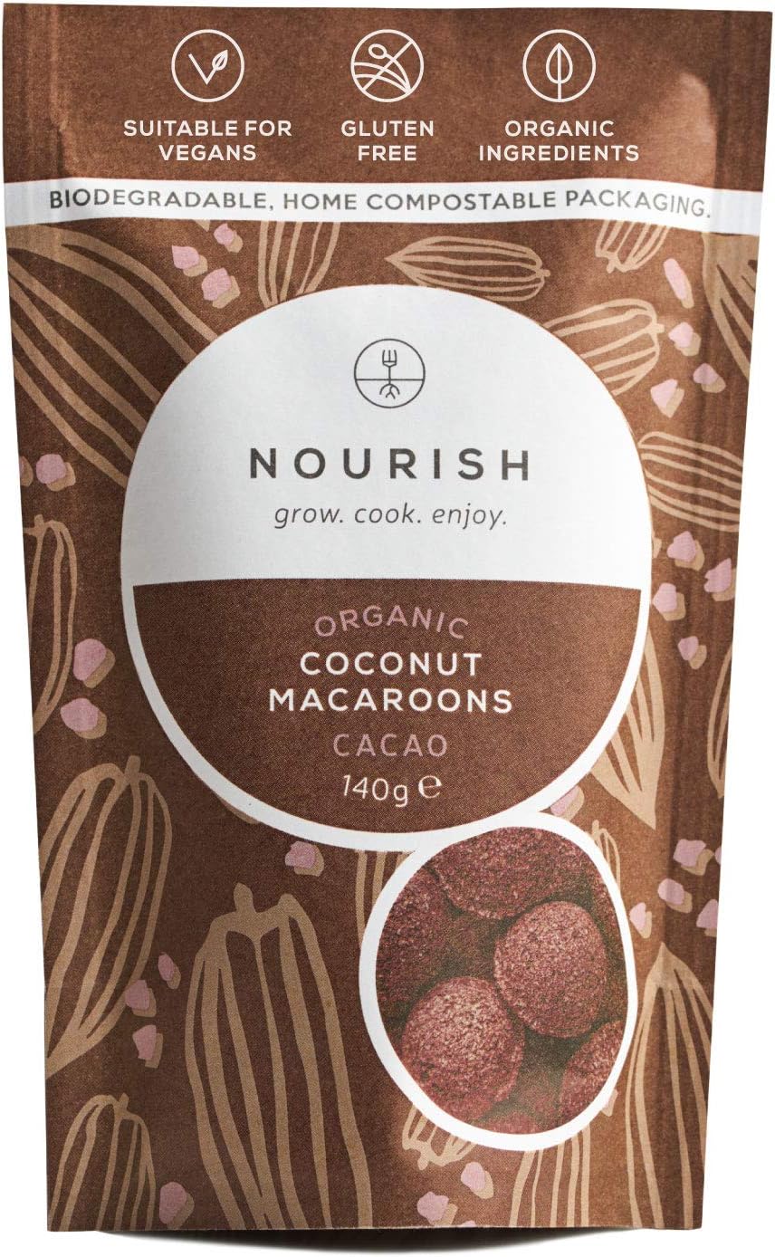 Nourish Bio-Kakao-Kokos-Makronen – Veganer, glutenfreier Keto-Snack