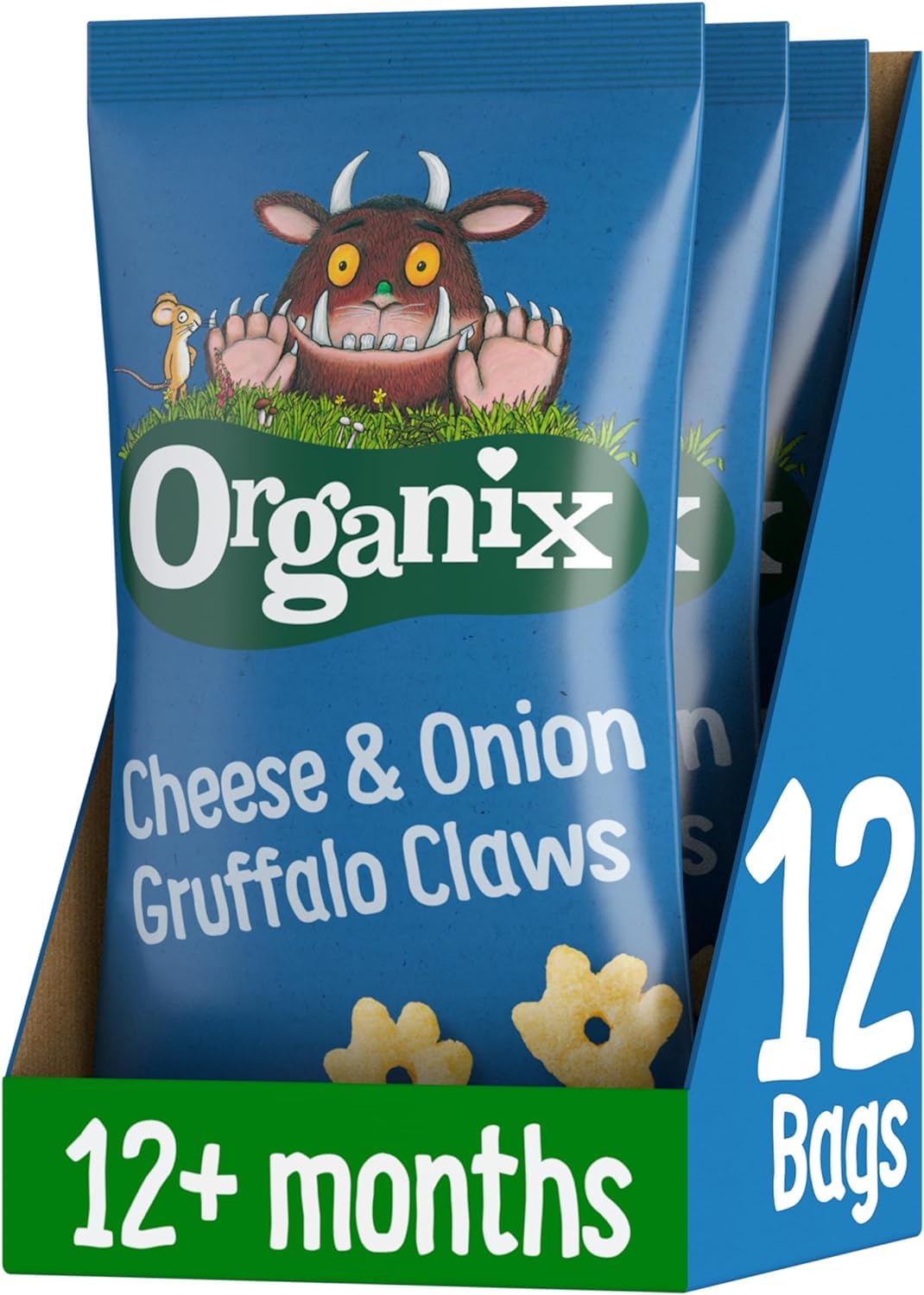 Organix Cheese & Onion Gruffalo Claws Organic Toddler Snack Puffs, 12+ Months, 180g