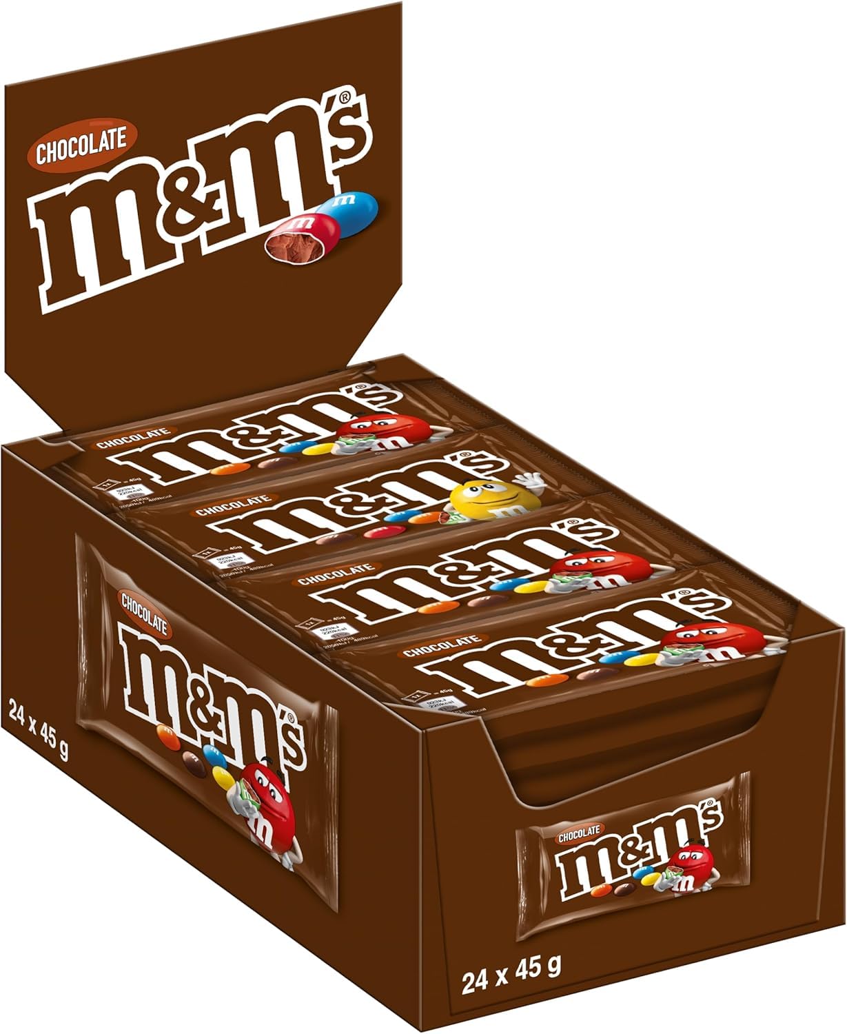 M&M's Milchschokolade-Großpackung – 24er-Packung Snack-Tüten für Filmabende und Geschenke