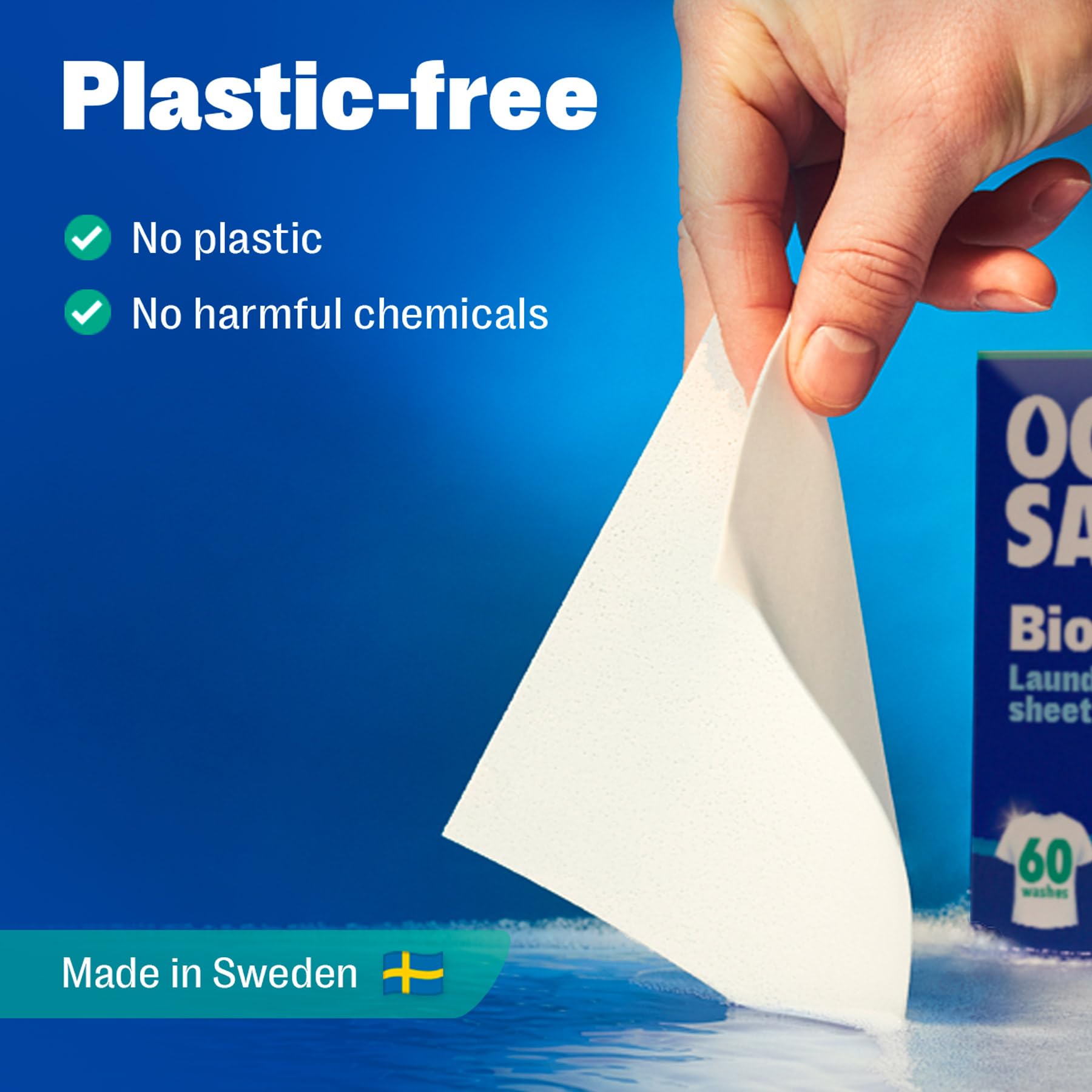 OceanSaver - Eco Laundry Detergent Sheets | Biodegradable, Plastic-Free, Hypoallergenic
