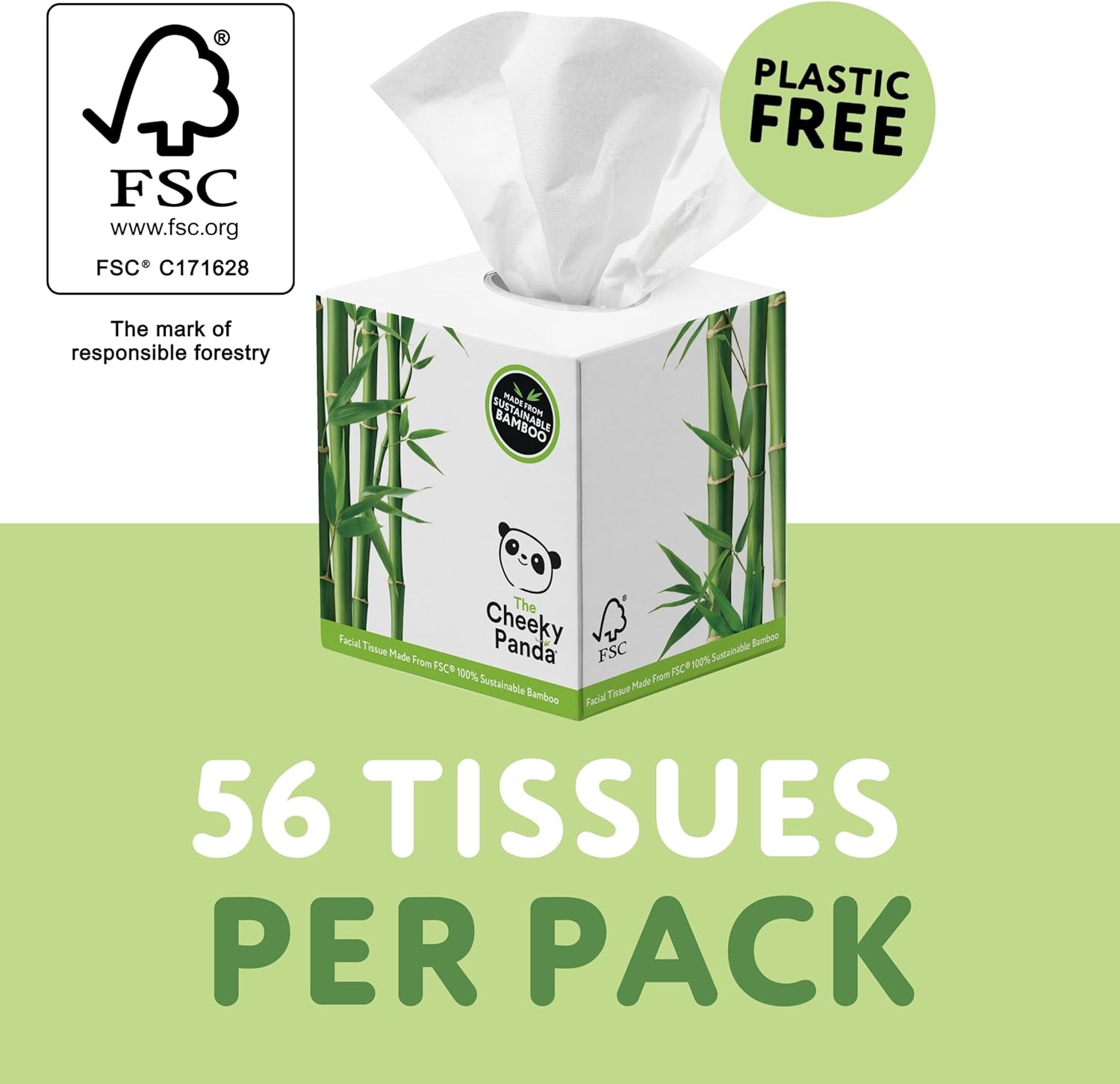 The Cheeky Panda - Bamboo Facial Tissues 12-Pack | Plastic-Free, Hypoallergenic Face Tissues