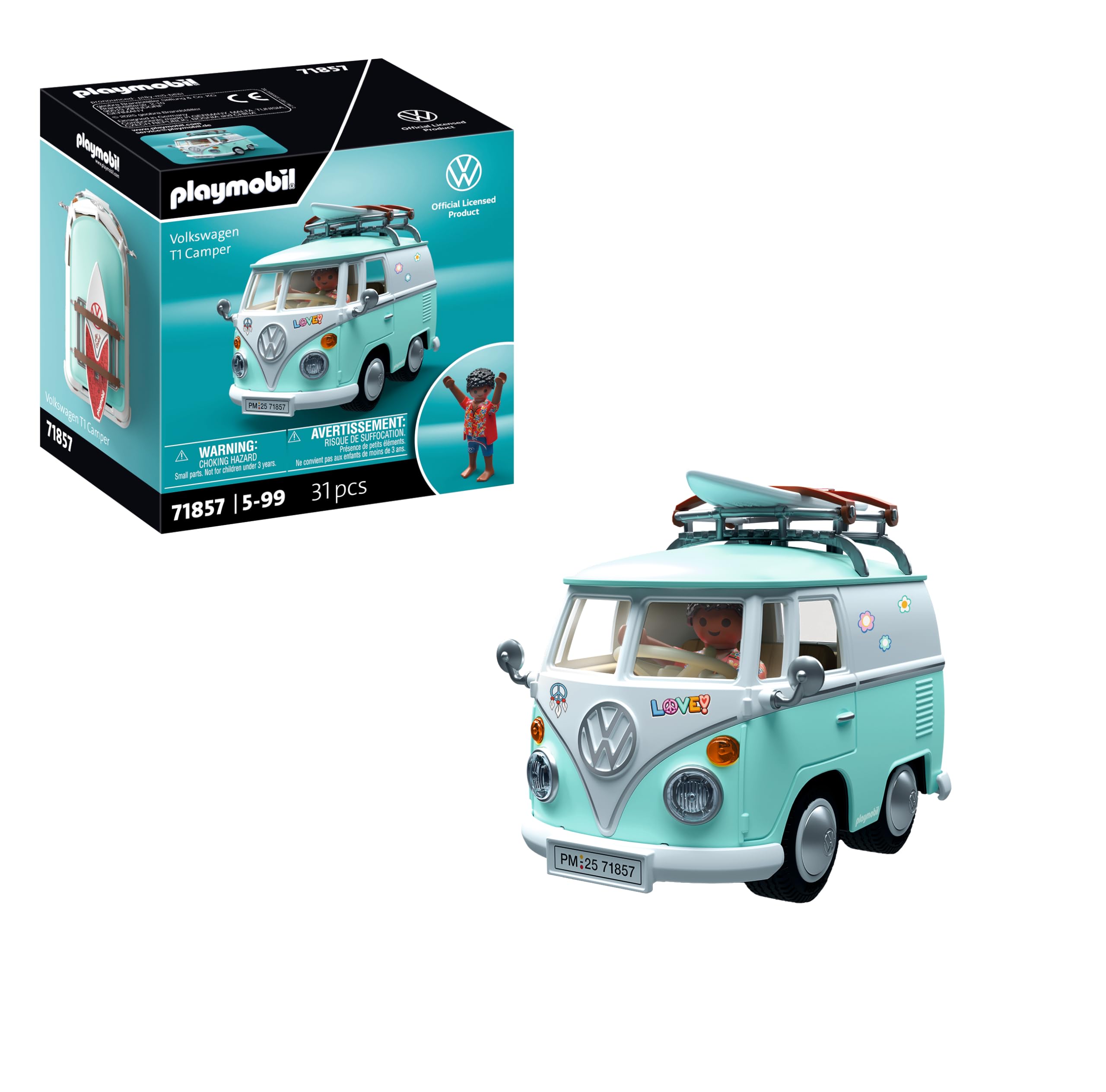 Playmobil Volkswagen T1 Camper Van Retro Vehicle Playset for Kids