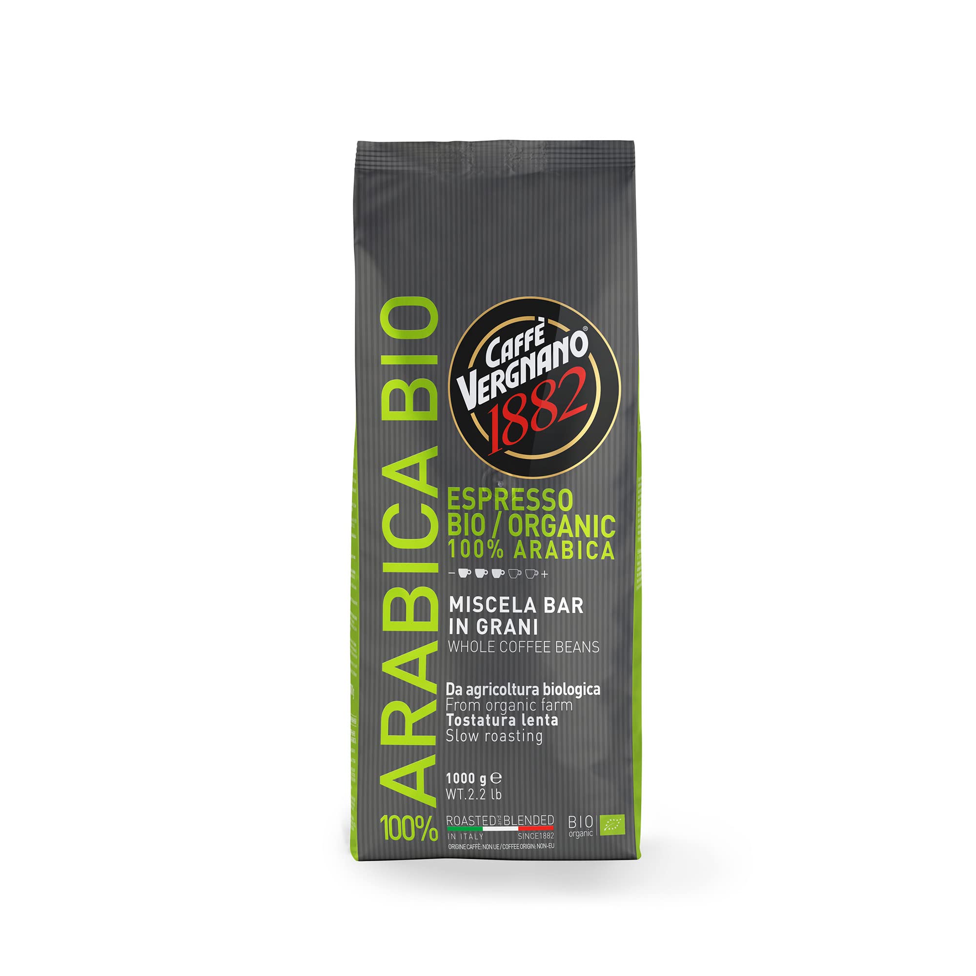 Caffè Vergnano 1882 100% Arabica Bio Whole Bean Coffee - 1 kg