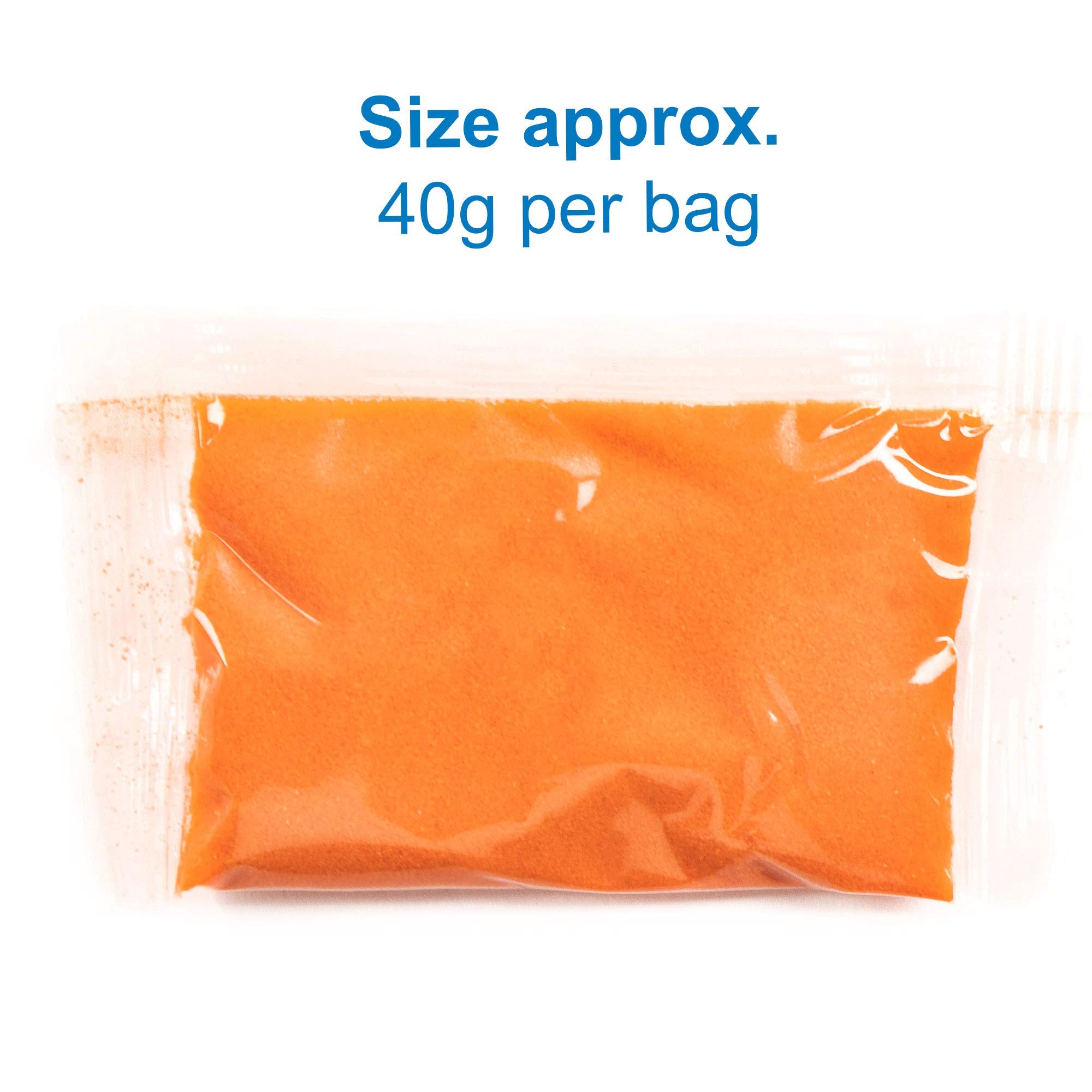 Baker Ross AG211 Mini Bags of Coloured Sand. Coloured Sand in 12 assorted colours - 12 bags of 40g