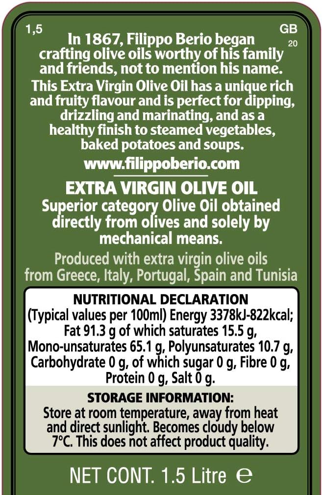 Filippo Berio Extra Virgin Olive Oil (1500 ml)
