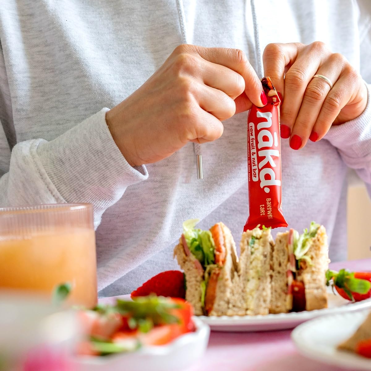 Nakd Bakewell Tart Natural Fruit & Nut Bars - Vegan, Gluten Free, No Added Sugar - 35g x 18