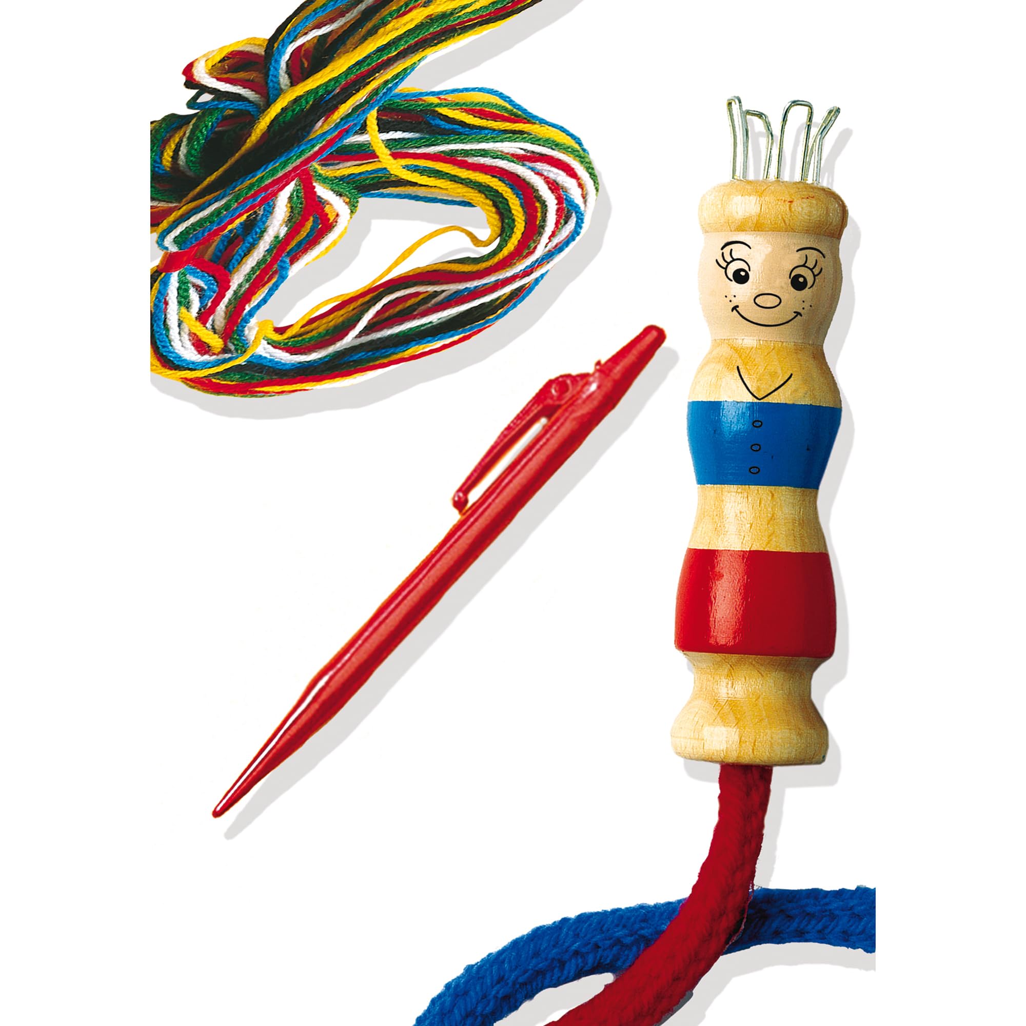 SES Creative French Knitting Set - Wooden Spool Doll Craft Kit for Kids 5+