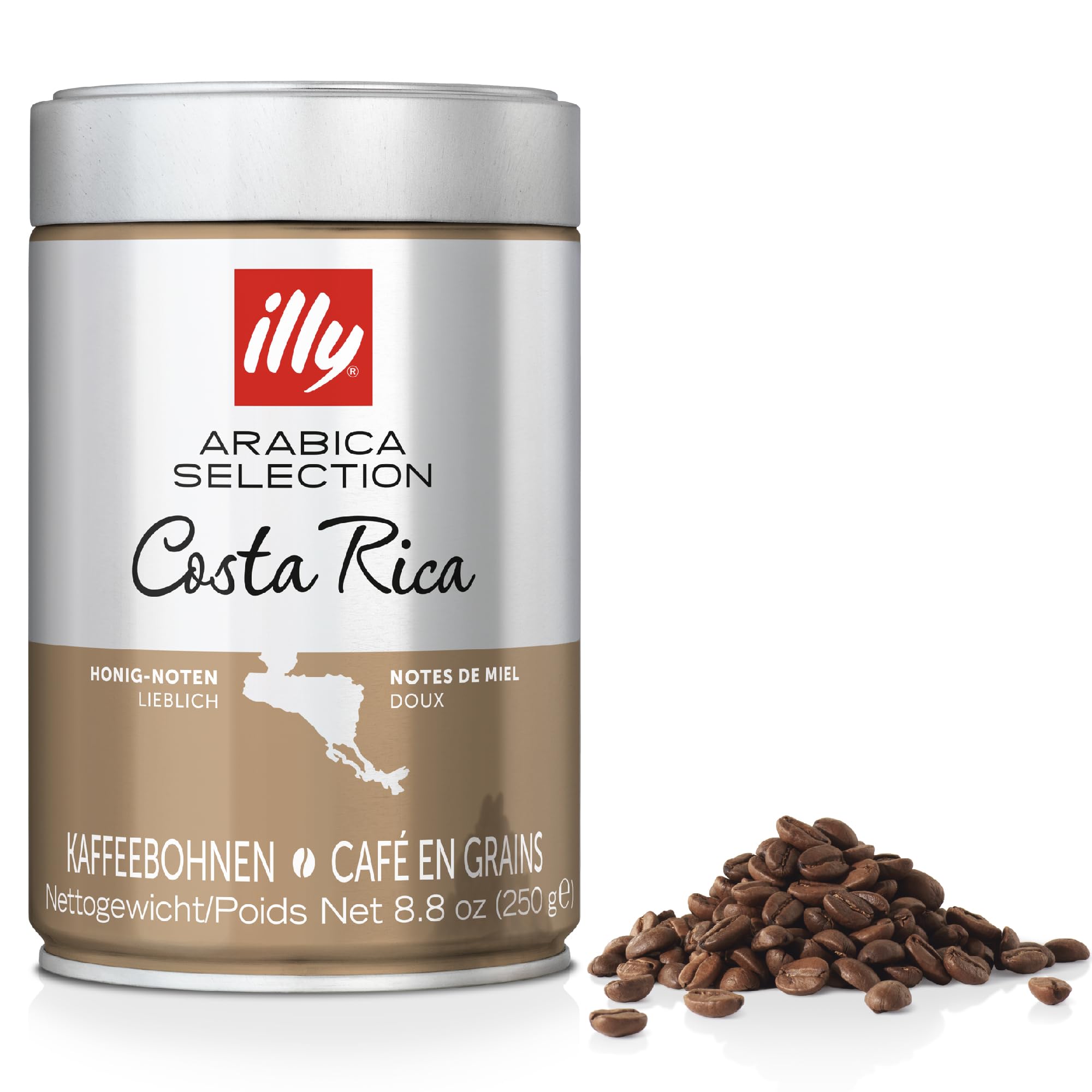 illy Arabica Selection Costa Rica Medium Roast Ganze Kaffeebohnen – 250 g Dose