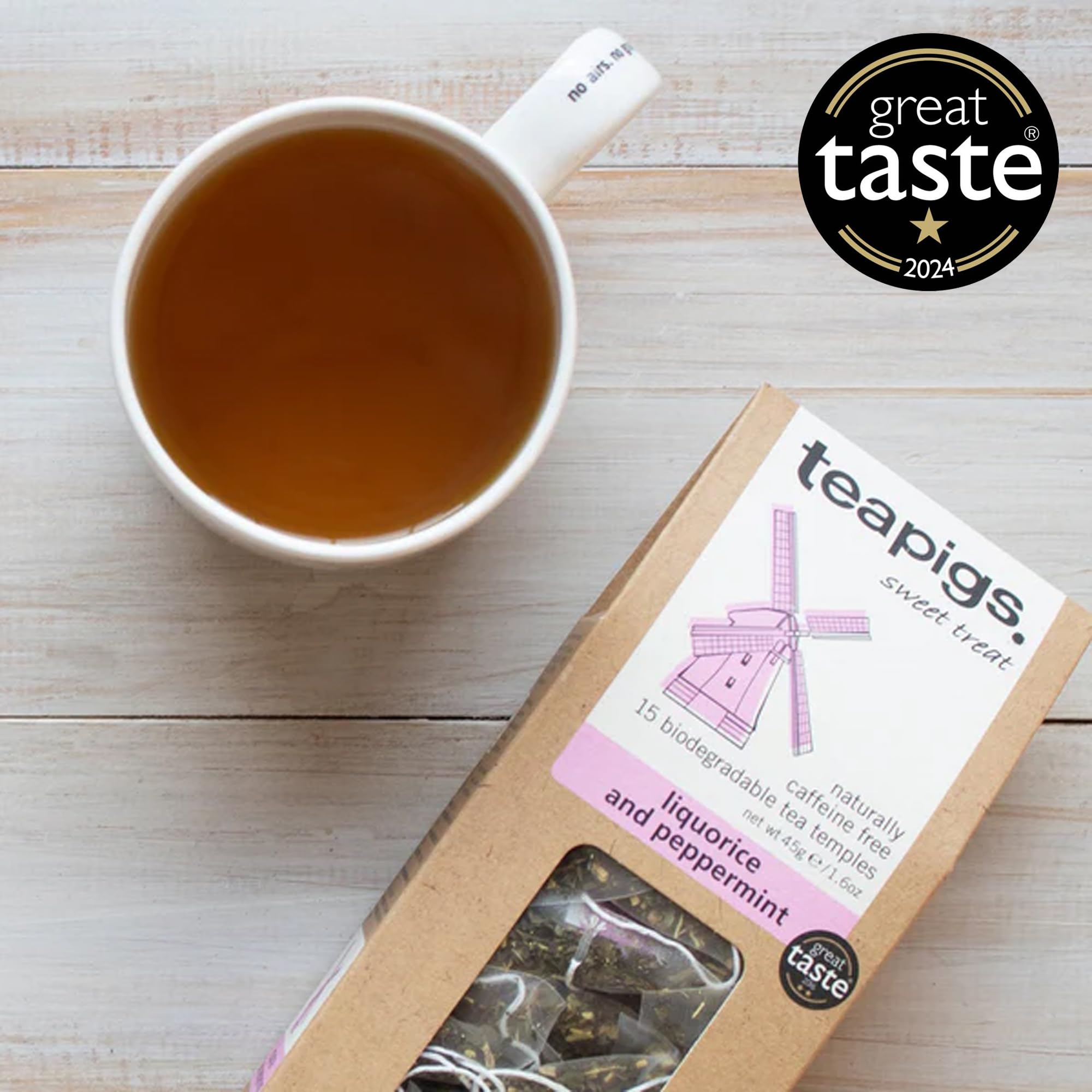 teapigs Lakritz- & Pfefferminztee – Koffeinfreie Kräuterteebeutel mit natürlichen Zutaten