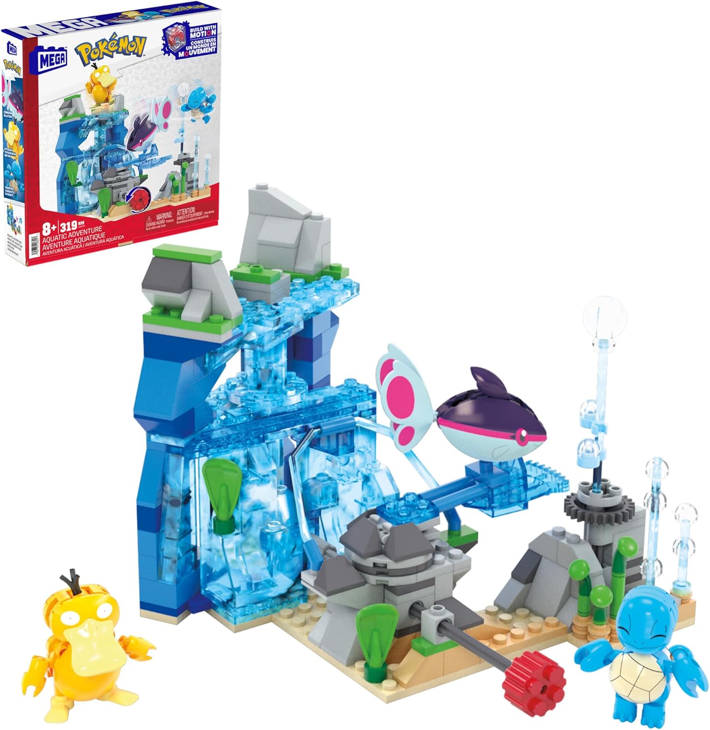 MEGA Pokémon Building Toys Set - Aquatic Adventure with 319 Pieces & Motion Brick